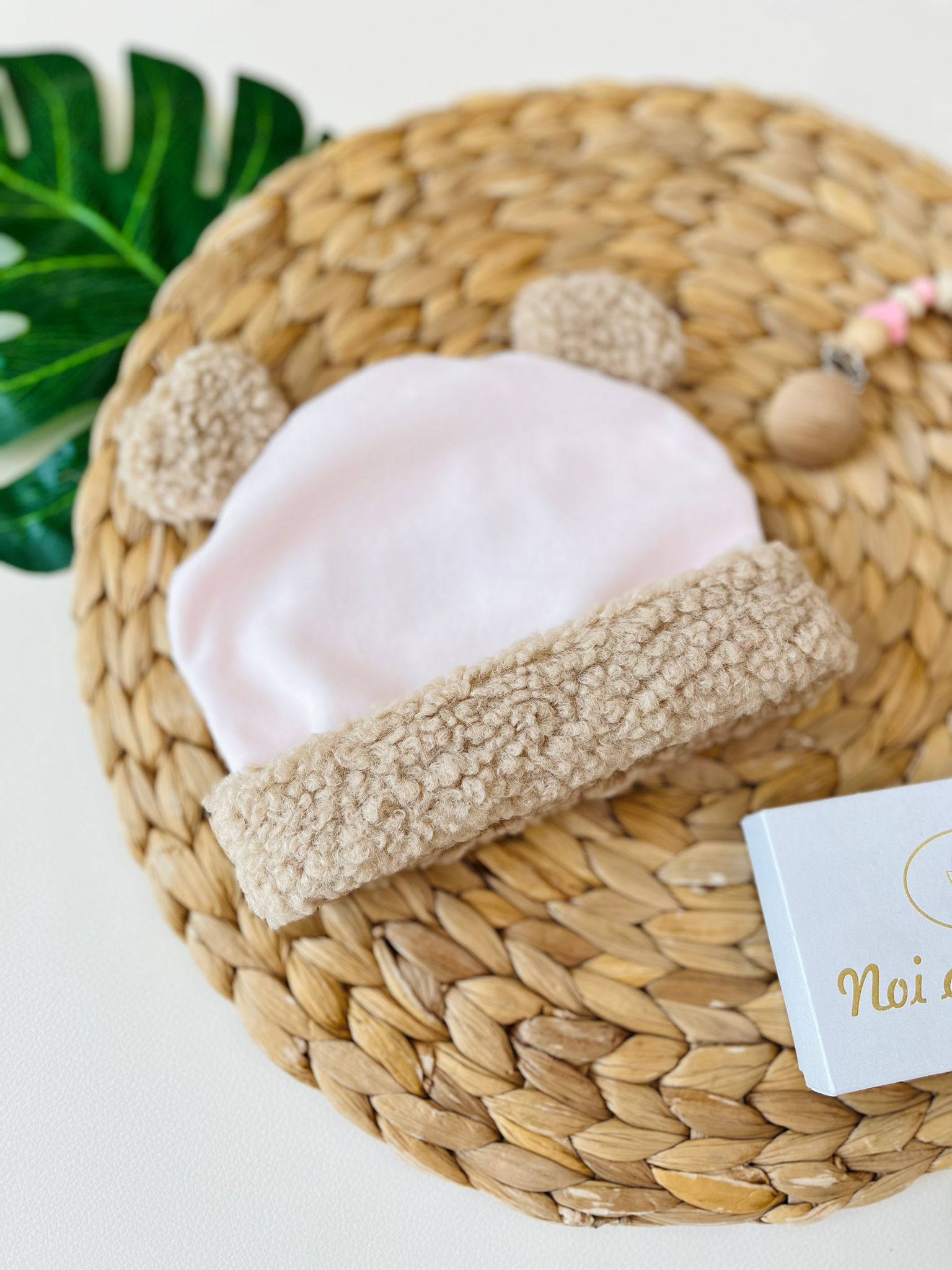 CAPPELLINO IN SHERPA E CINIGLIA ROSA TABACCO - Noi da piccoli