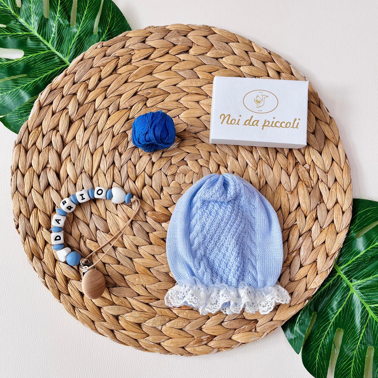 CAPPELLINO MERLETTO 100% lana merino extrafine SUGAR - Noi da piccoli