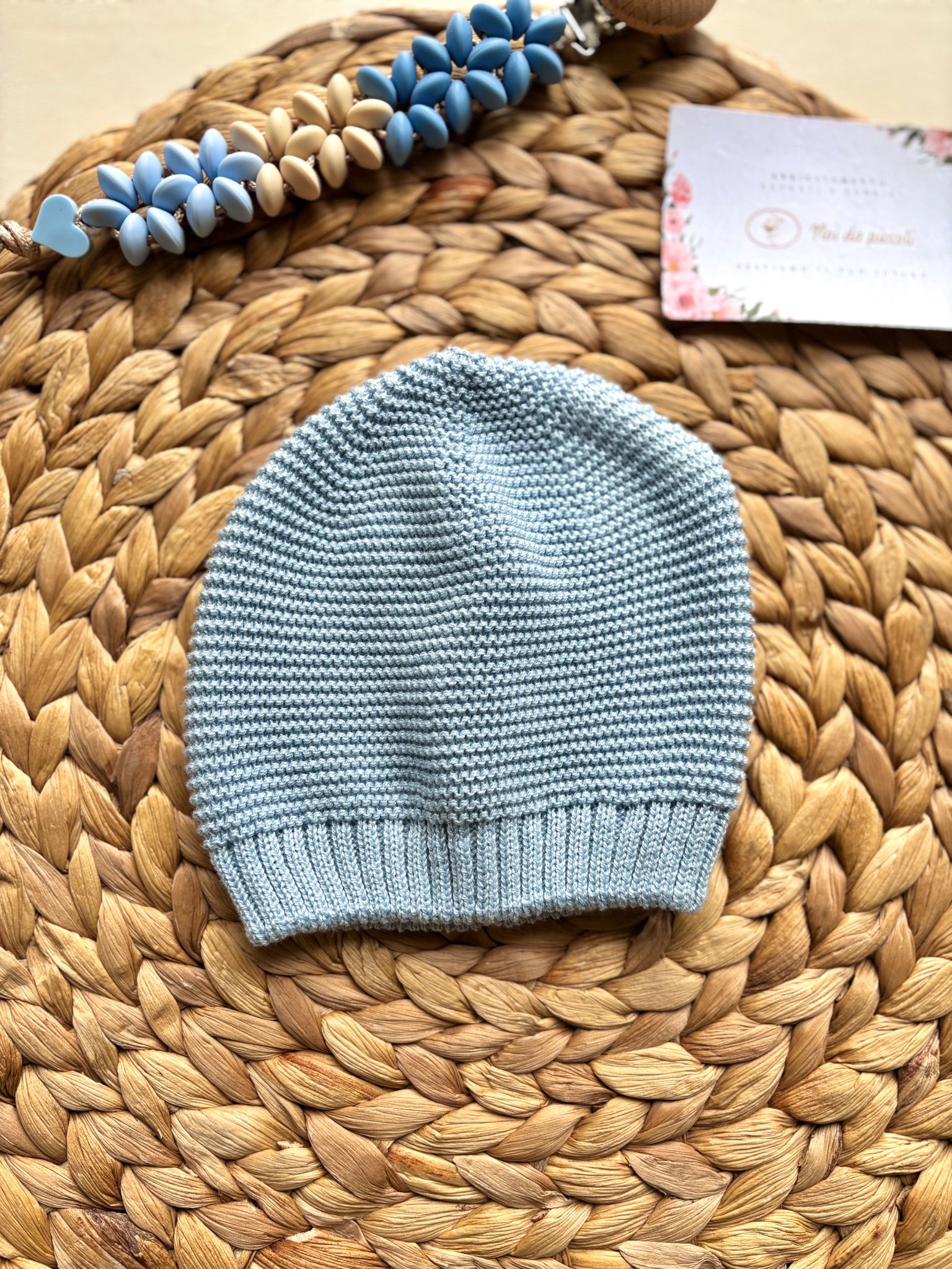 CAPPELLINO NEONATO IN COTONE CIELO - Noi da piccoli
