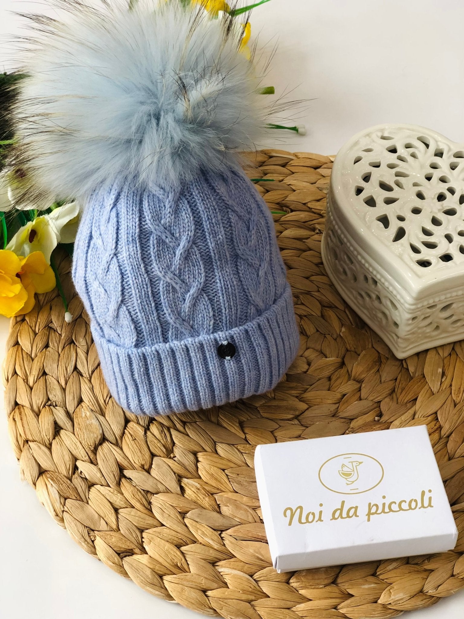 CAPPELLINO SUGAR CON PON POM IN VOLPE E CASHMERE - Noi da piccoli