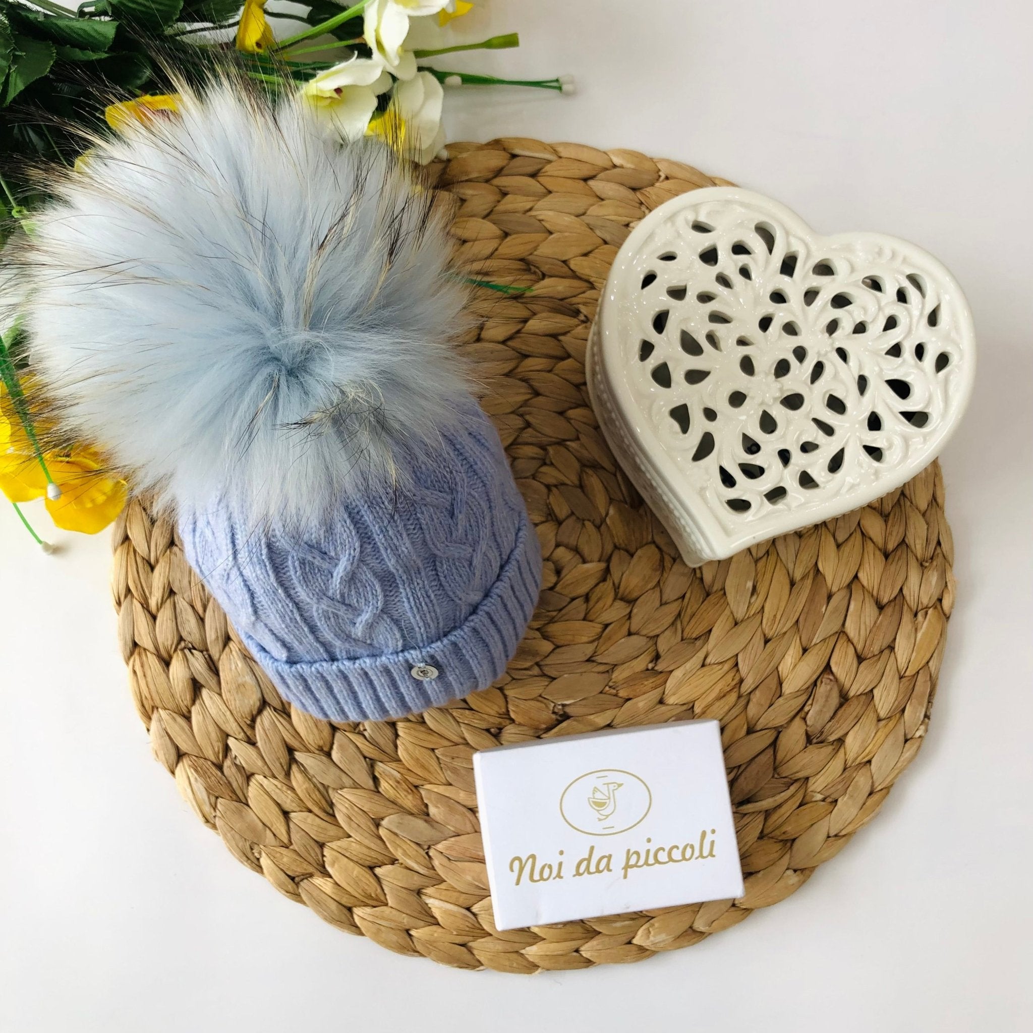 CAPPELLINO SUGAR CON PON POM IN VOLPE E CASHMERE - Noi da piccoli