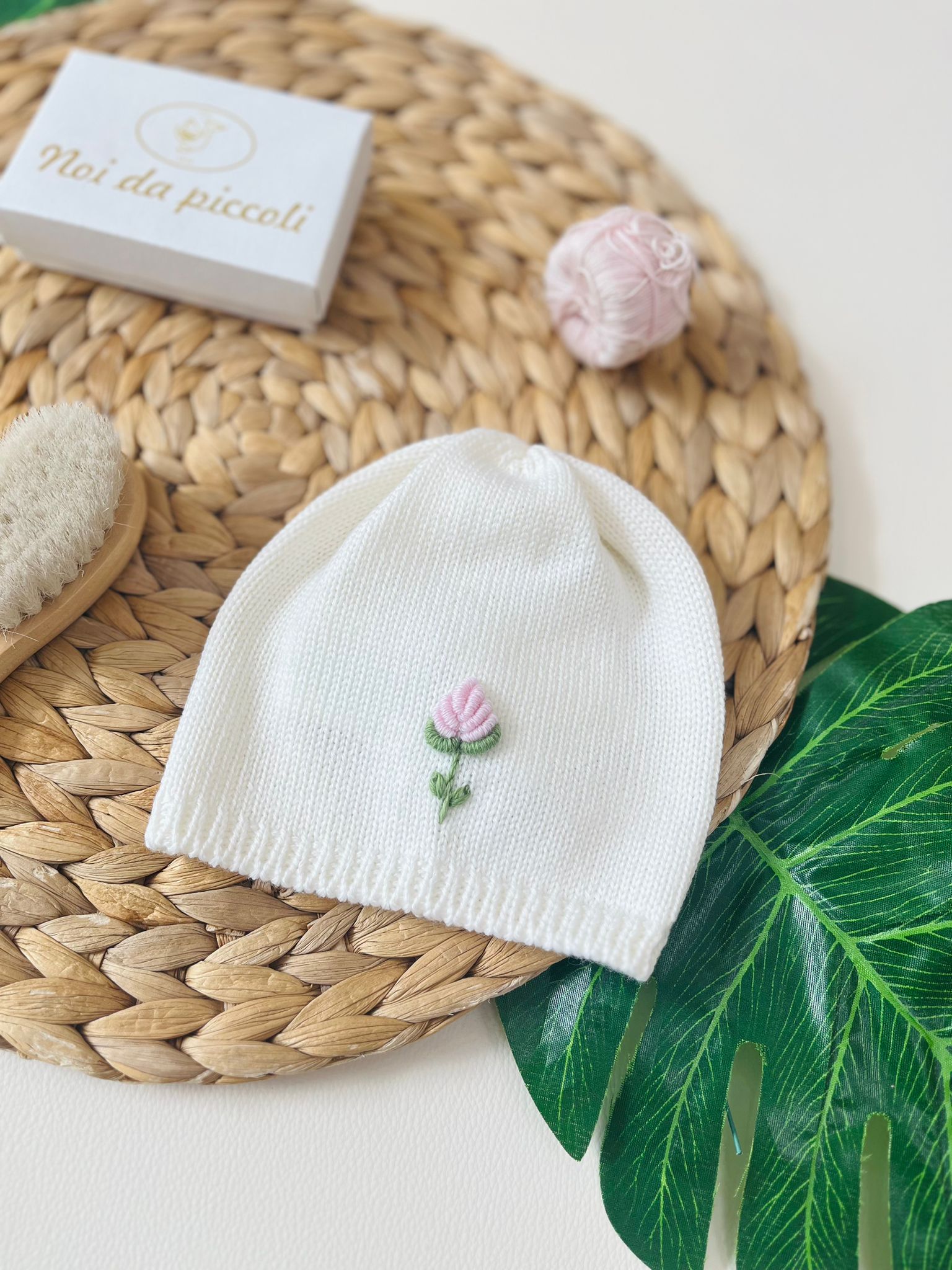 CAPPELLINO TULIPAN 100% lana merino extrafine PANNA - Noi da piccoli