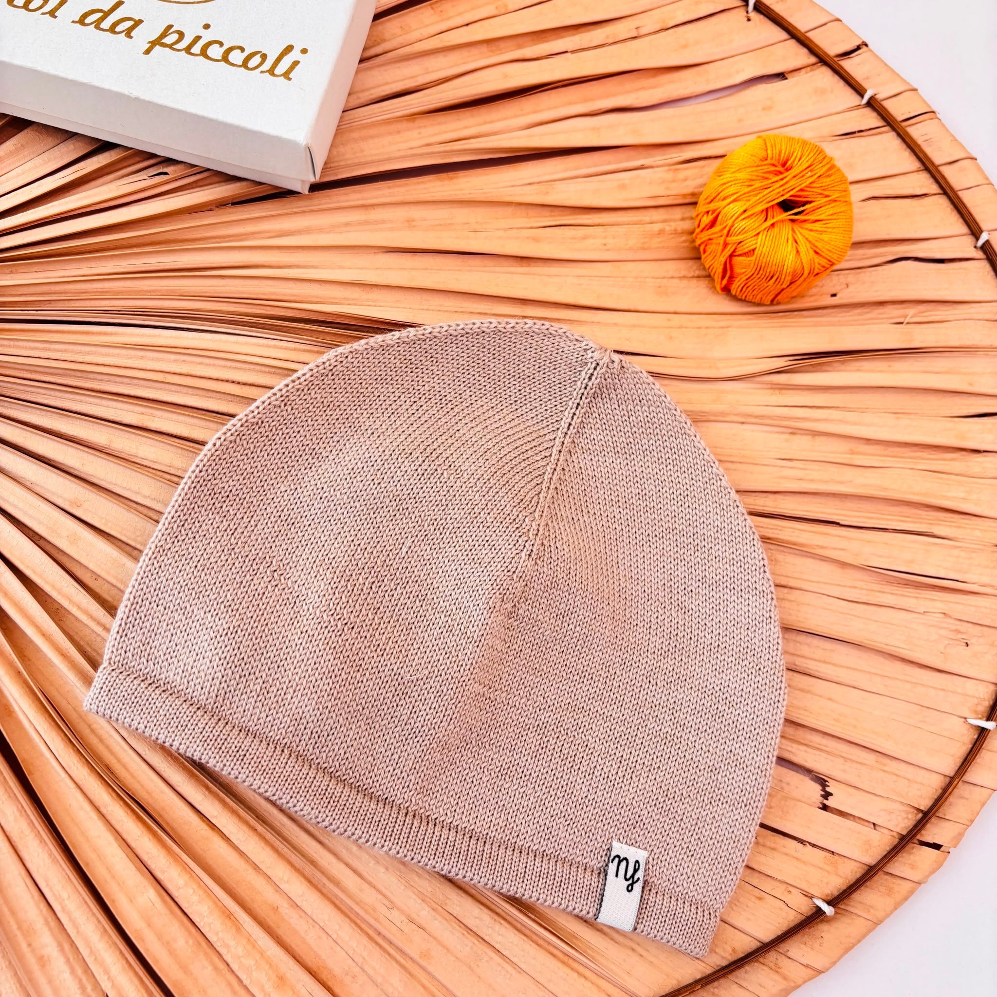 CAPPELLO 100% PURA LANA MERINO EXTRAFINE BEIGE - Noi da piccoli
