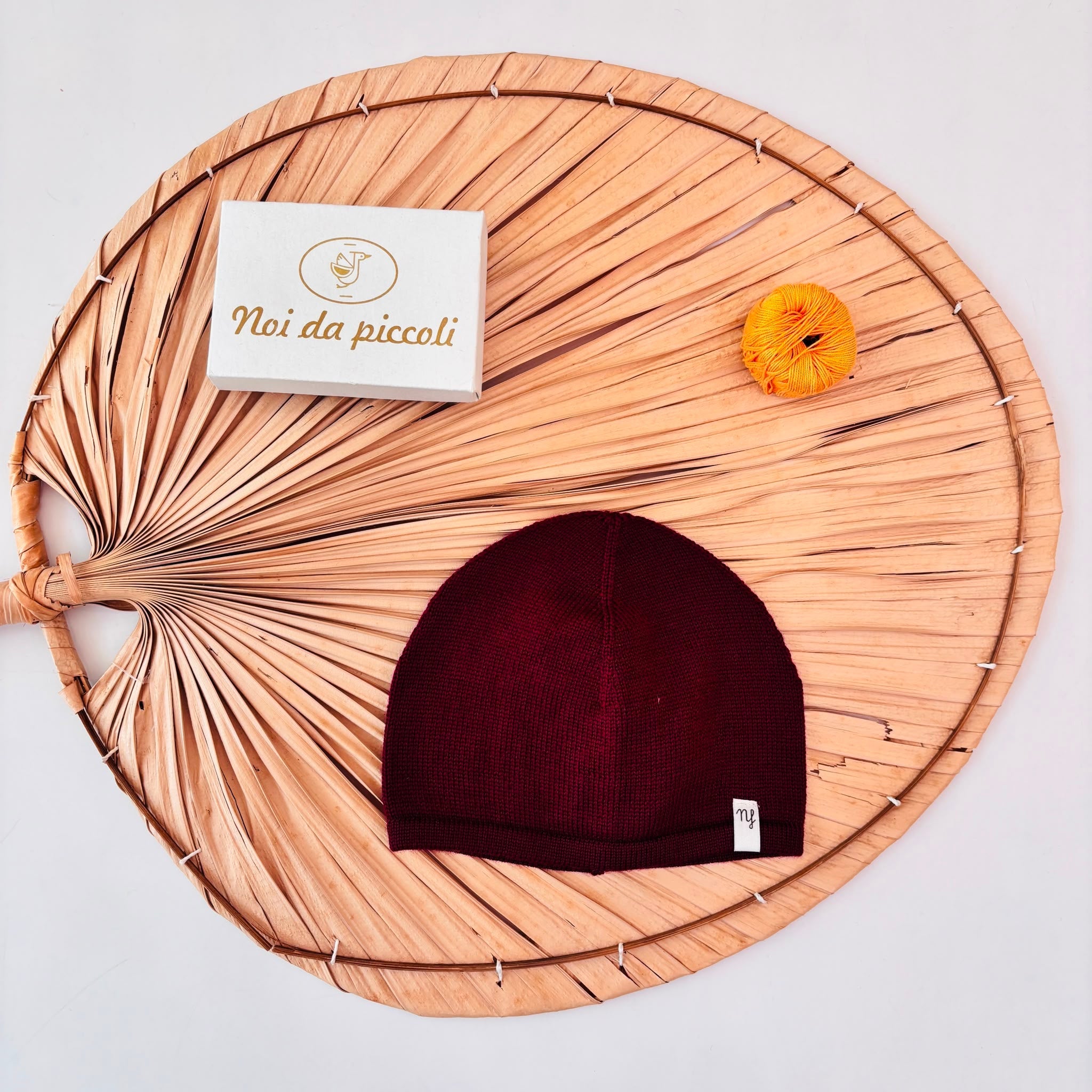 CAPPELLO 100% PURA LANA MERINO EXTRAFINE BORDEAUX - Noi da piccoli