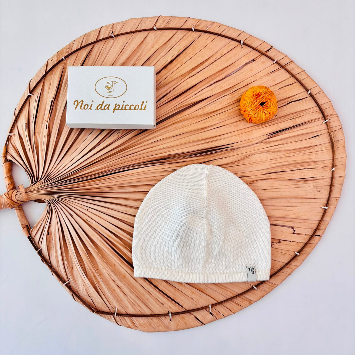 CAPPELLO 100% PURA LANA MERINO EXTRAFINE PANNA - Noi da piccoli