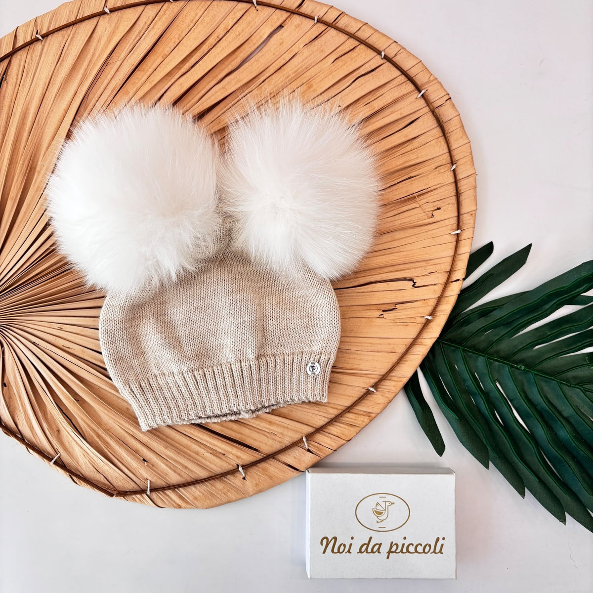 CAPPELLO 2 Pon Pom Volpe Lana corda - Noi da piccoli