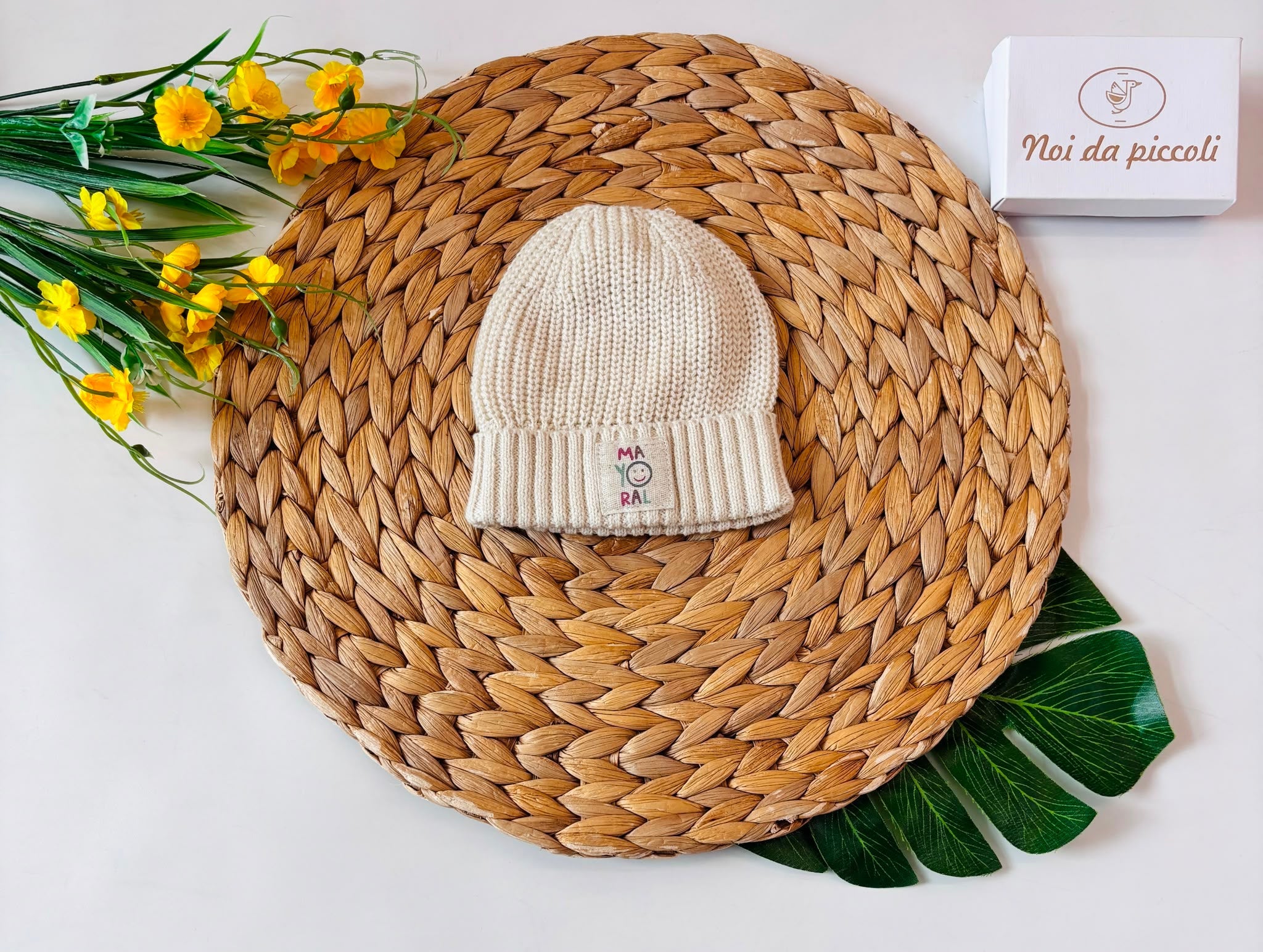CAPPELLO COTONE CALDO PANNA - Noi da piccoli