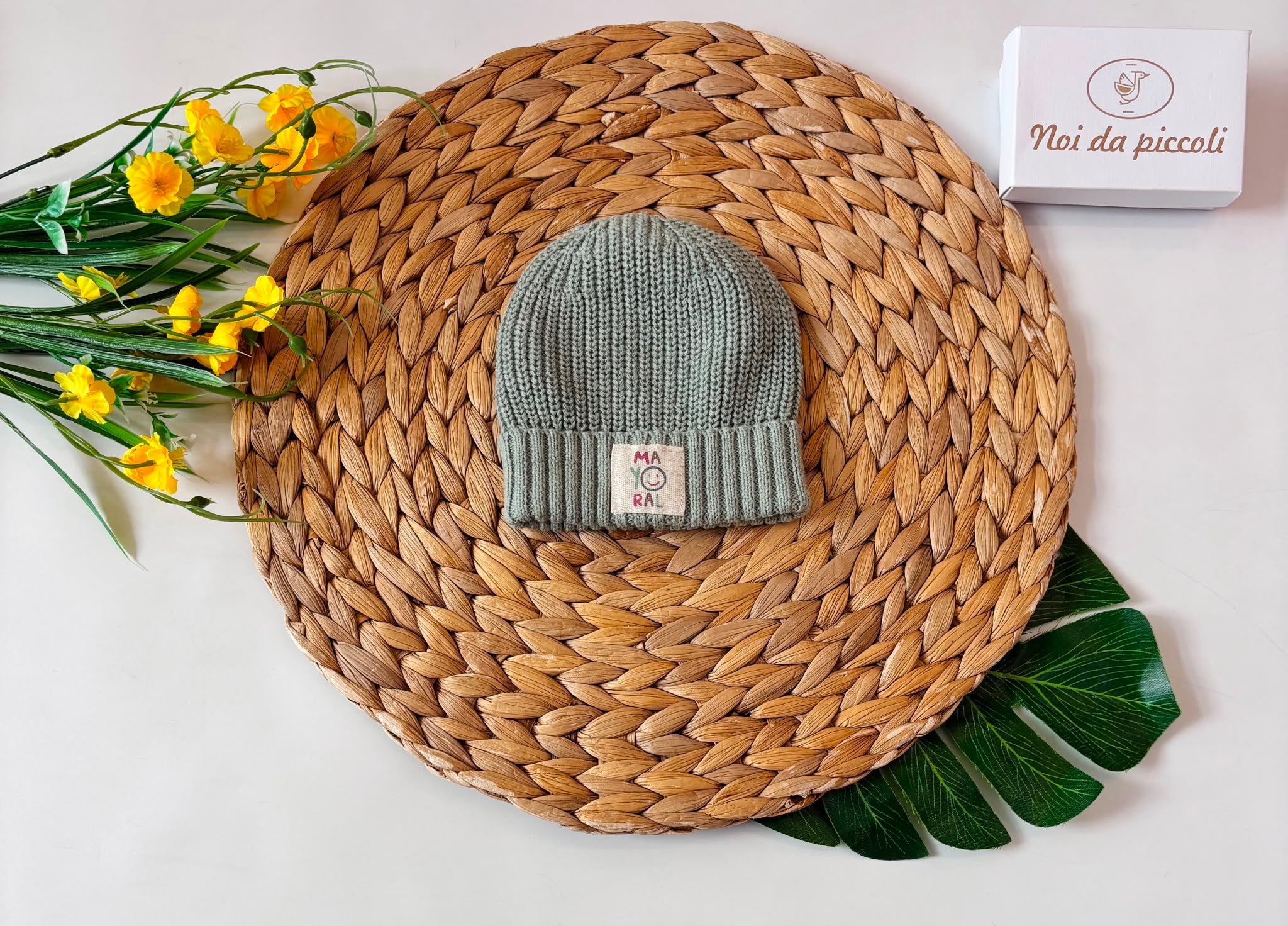 CAPPELLO COTONE CALDO VERDE - Noi da piccoli