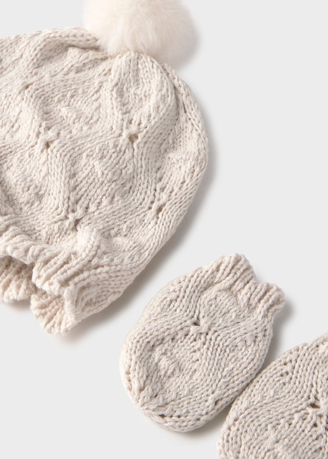 CAPPELLO E GUANTI COTONE CALDO LATTE - Noi da piccoli