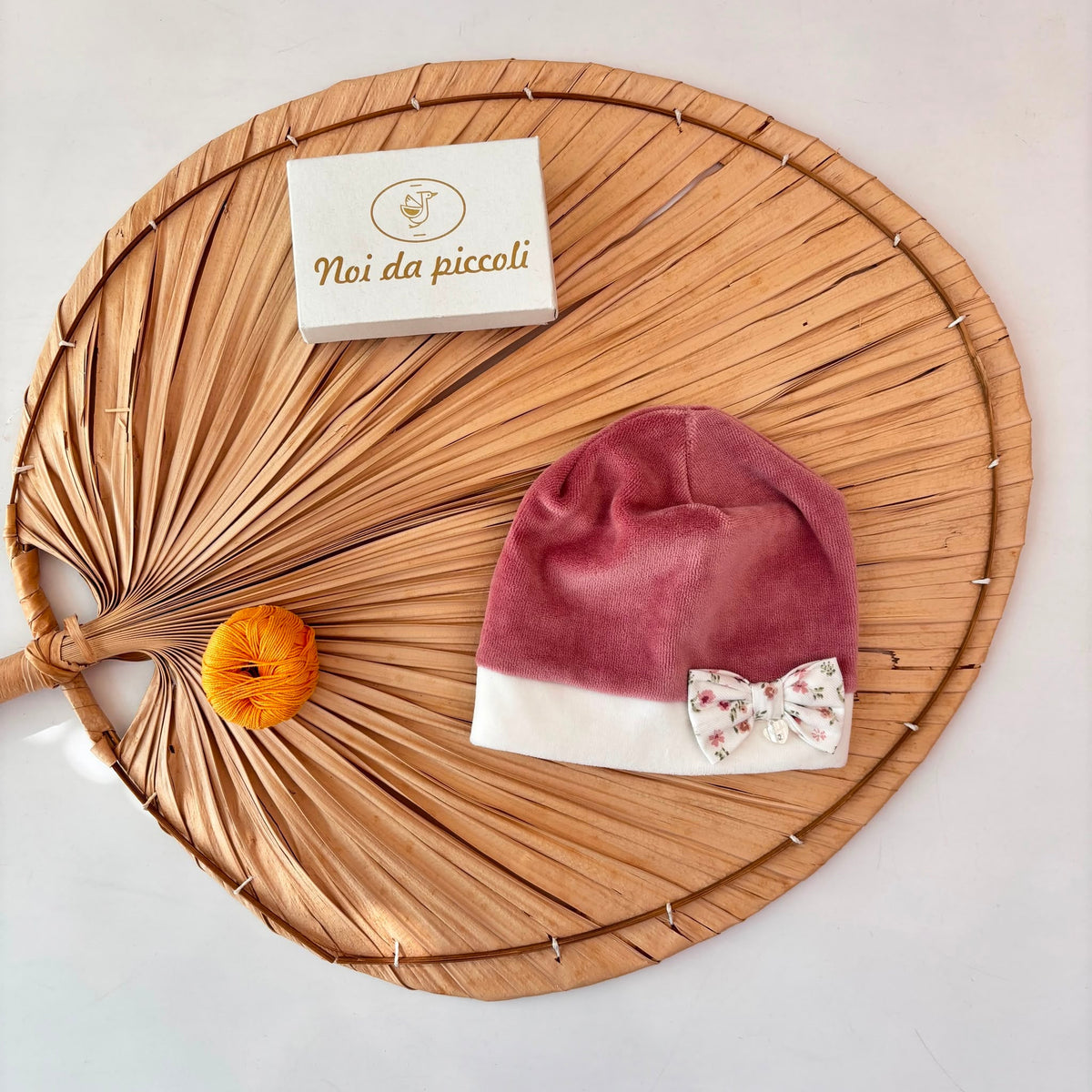 CAPPELLO in ciniglia con fiocchetto ROSA - Noi da piccoli