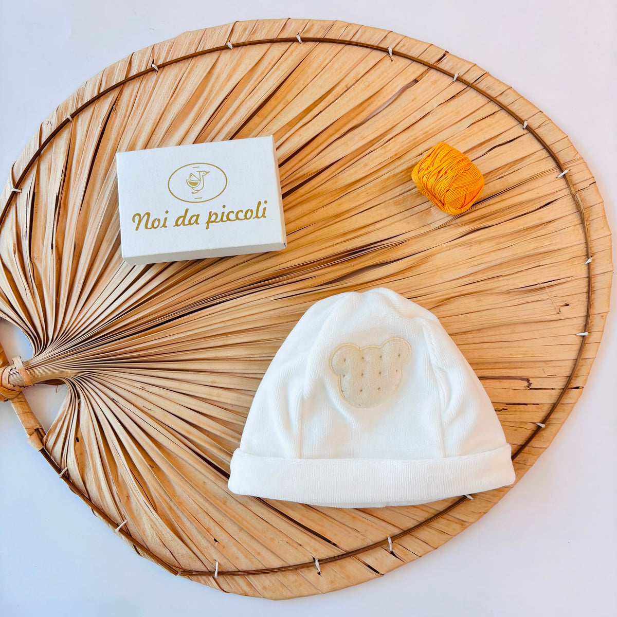 Beige Chenille Hat with Teddy Bear - Noi da piccoli