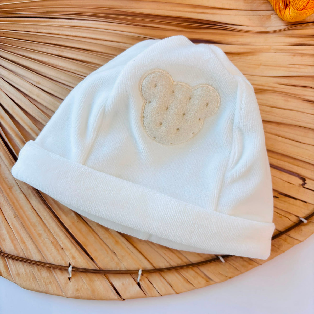 Beige Chenille Hat with Teddy Bear - Noi da piccoli