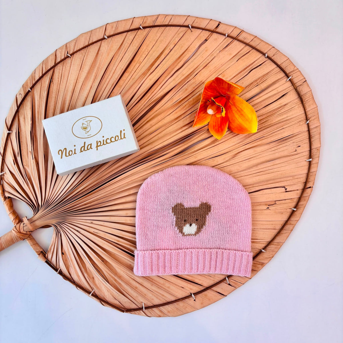 CAPPELLO lana merino e cashmire ROSA - Noi da piccoli