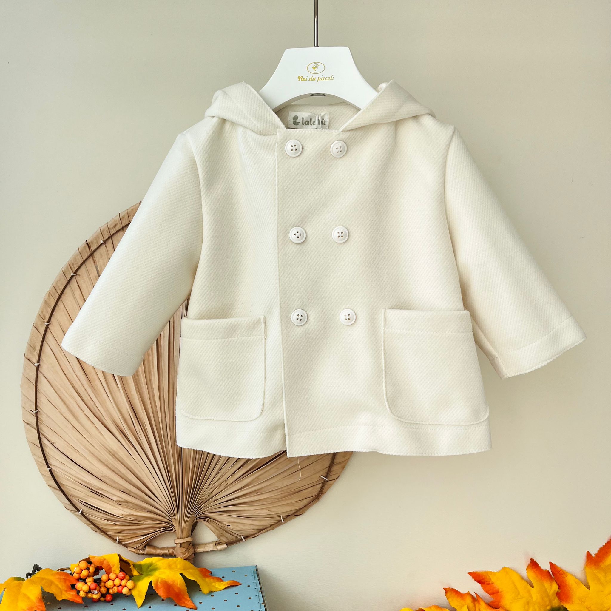 CAPPOTTINO DOPPIOPETTO IN PANNO CREMA - Noi da piccoli