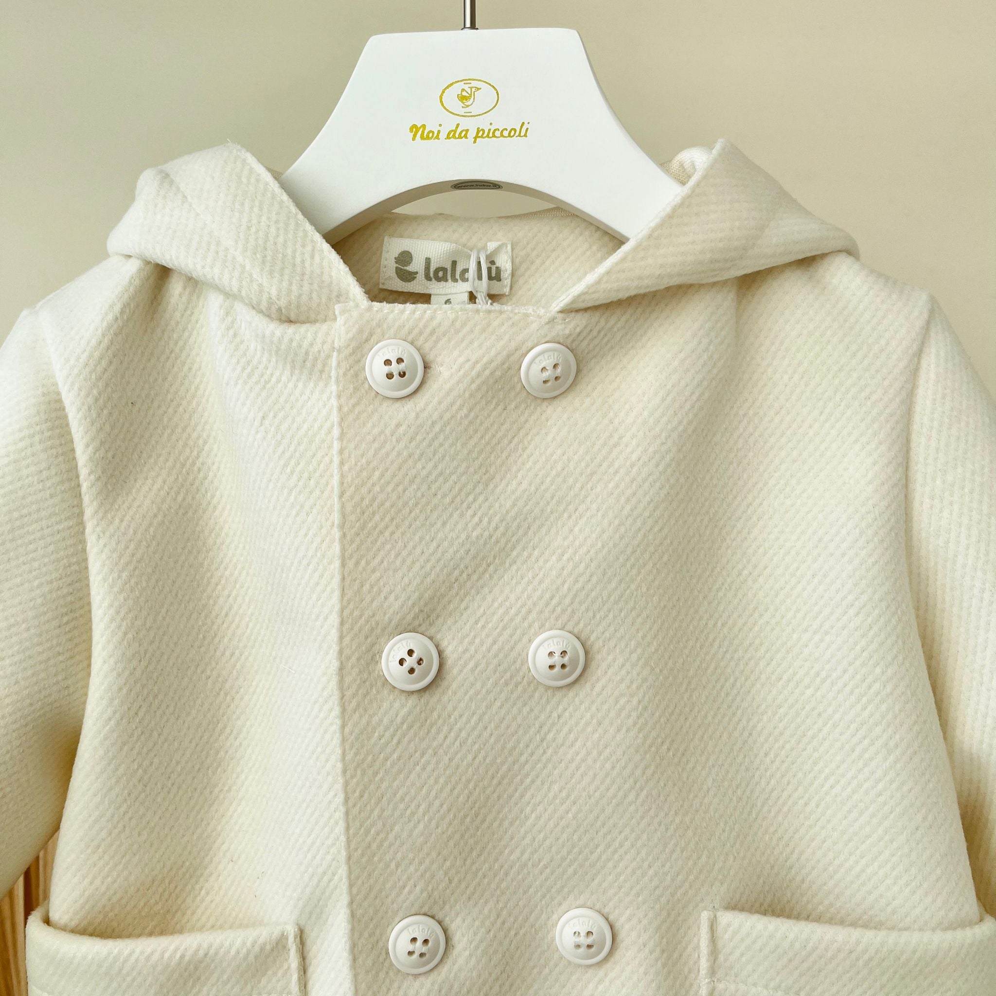 CAPPOTTINO DOPPIOPETTO IN PANNO CREMA - Noi da piccoli