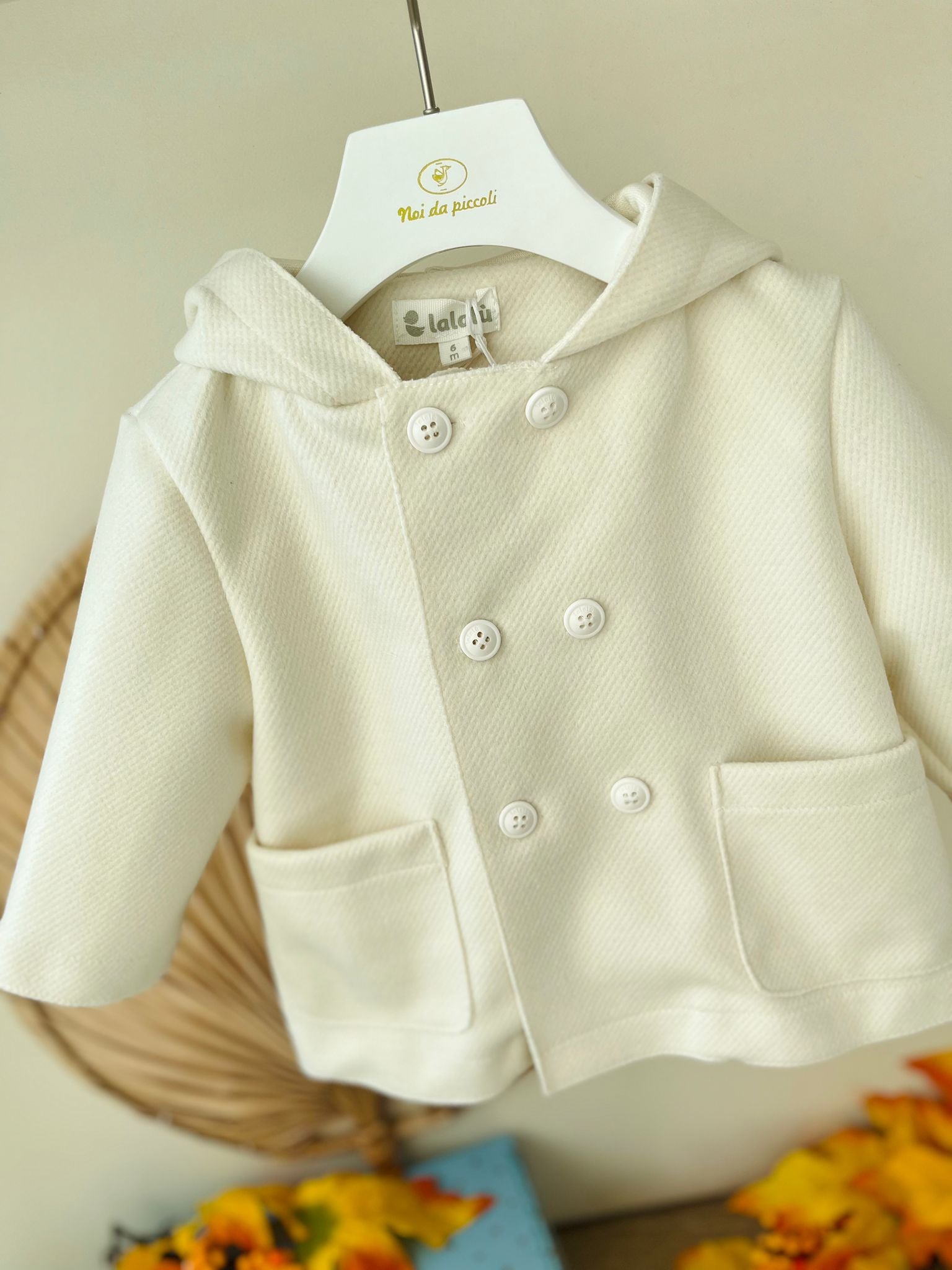 CAPPOTTINO DOPPIOPETTO IN PANNO CREMA - Noi da piccoli