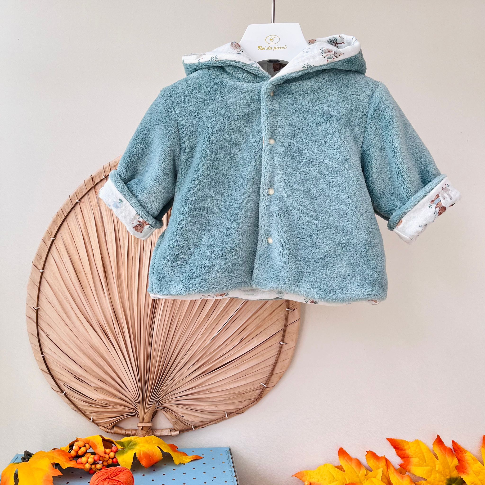 CAPPOTTINO DOUBLE FACE SOFFICE VERDE - Noi da piccoli