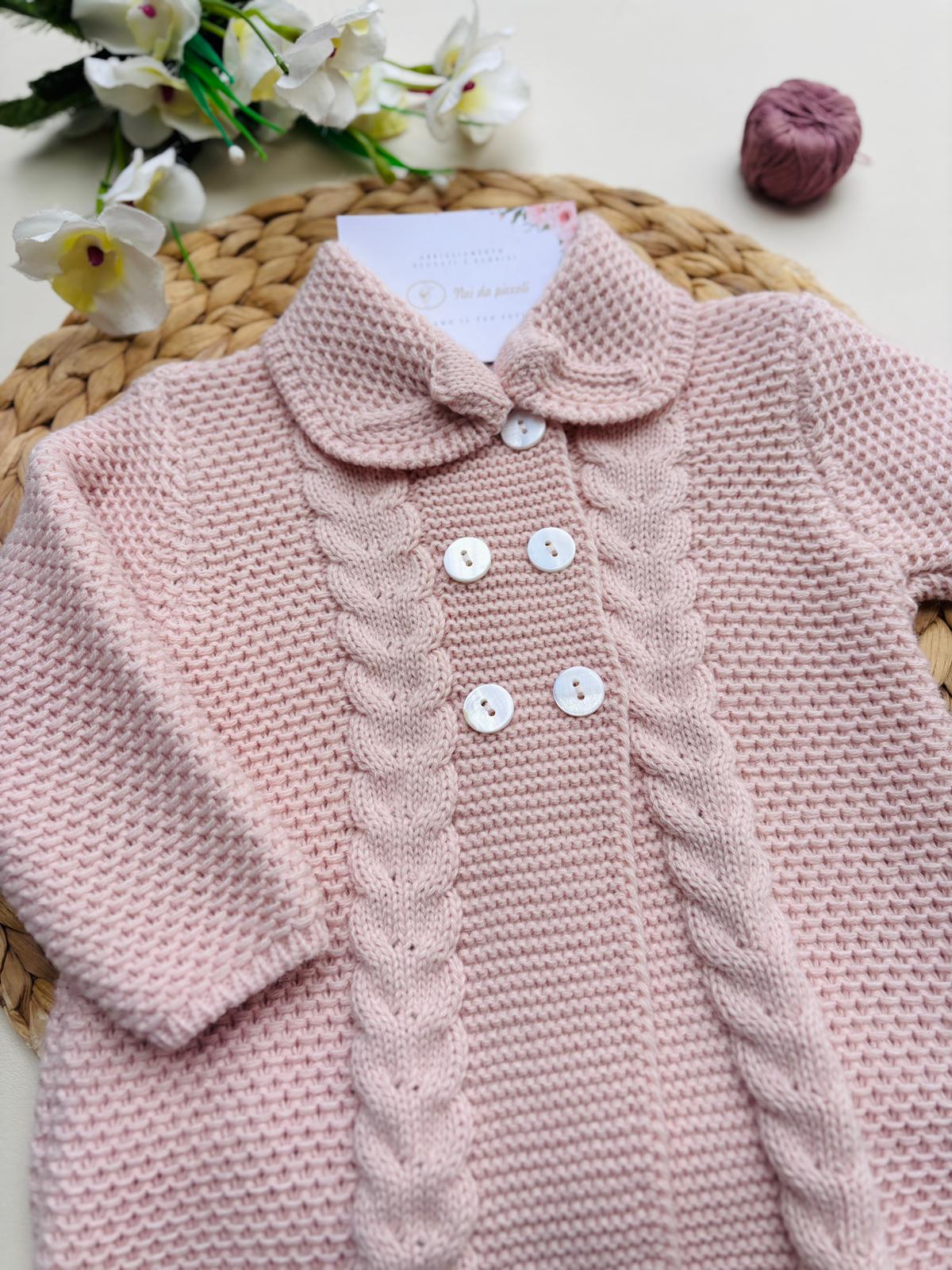 CAPPOTTINO FILATO CALDO ROSA - Noi da piccoli