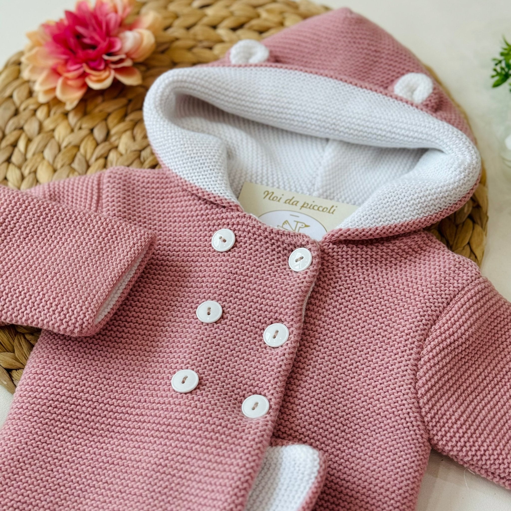 CAPPOTTINO IN MAGLIA ROSA BUNNY - Noi da piccoli