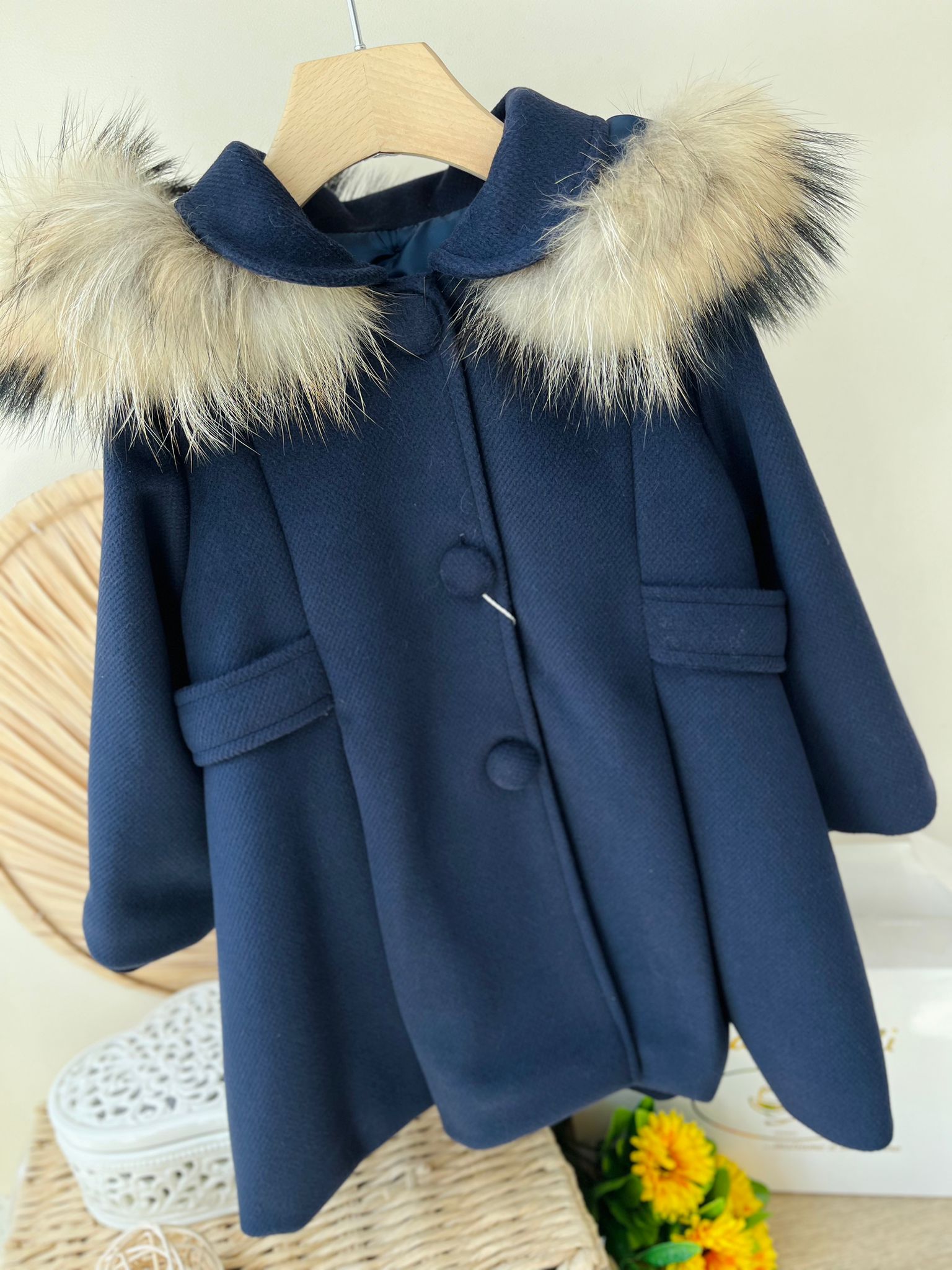 CAPPOTTINO IN PANNO BLU NOTTE - Noi da piccoli