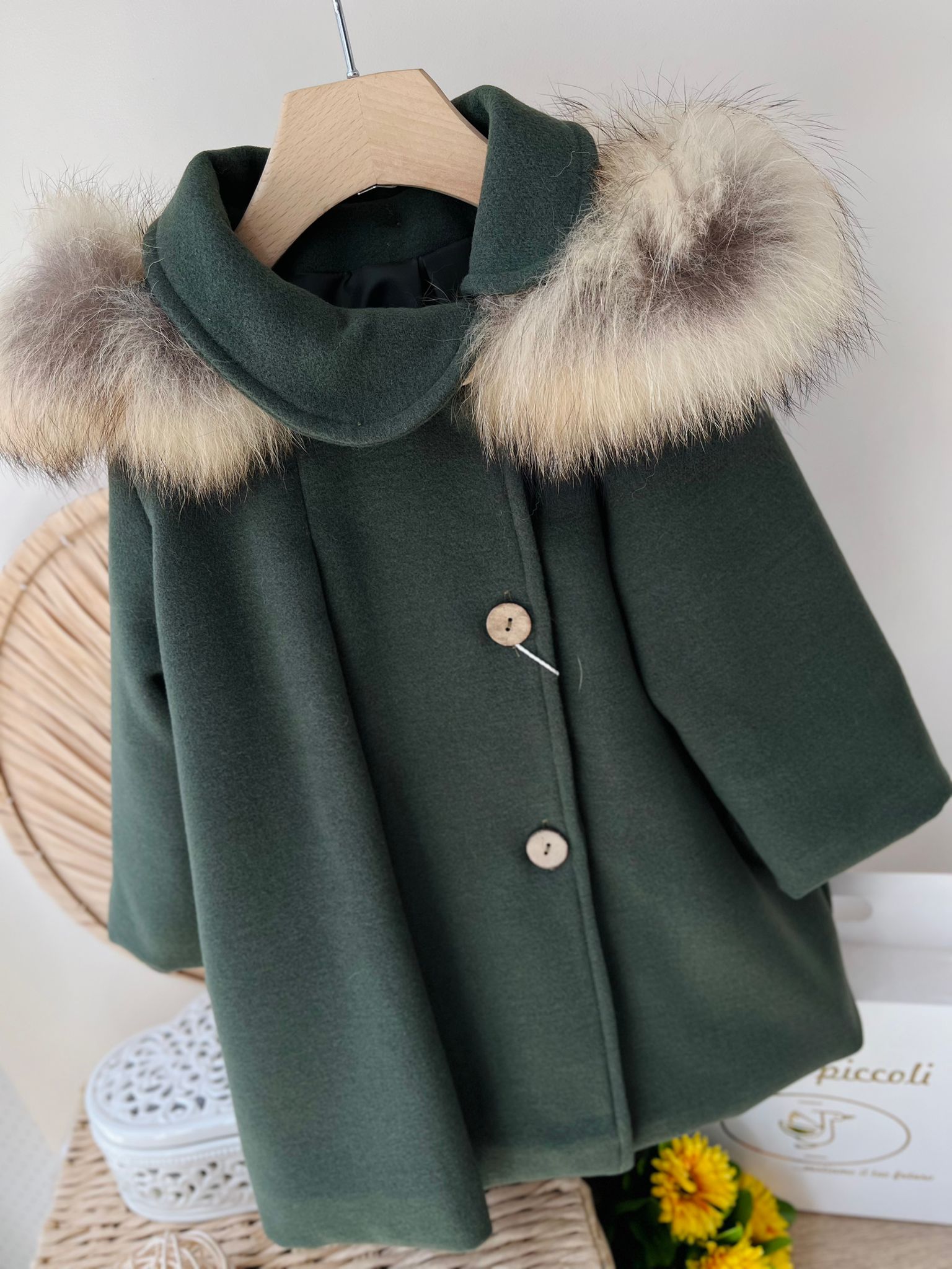 CAPPOTTINO IN PANNO VERDE - Noi da piccoli