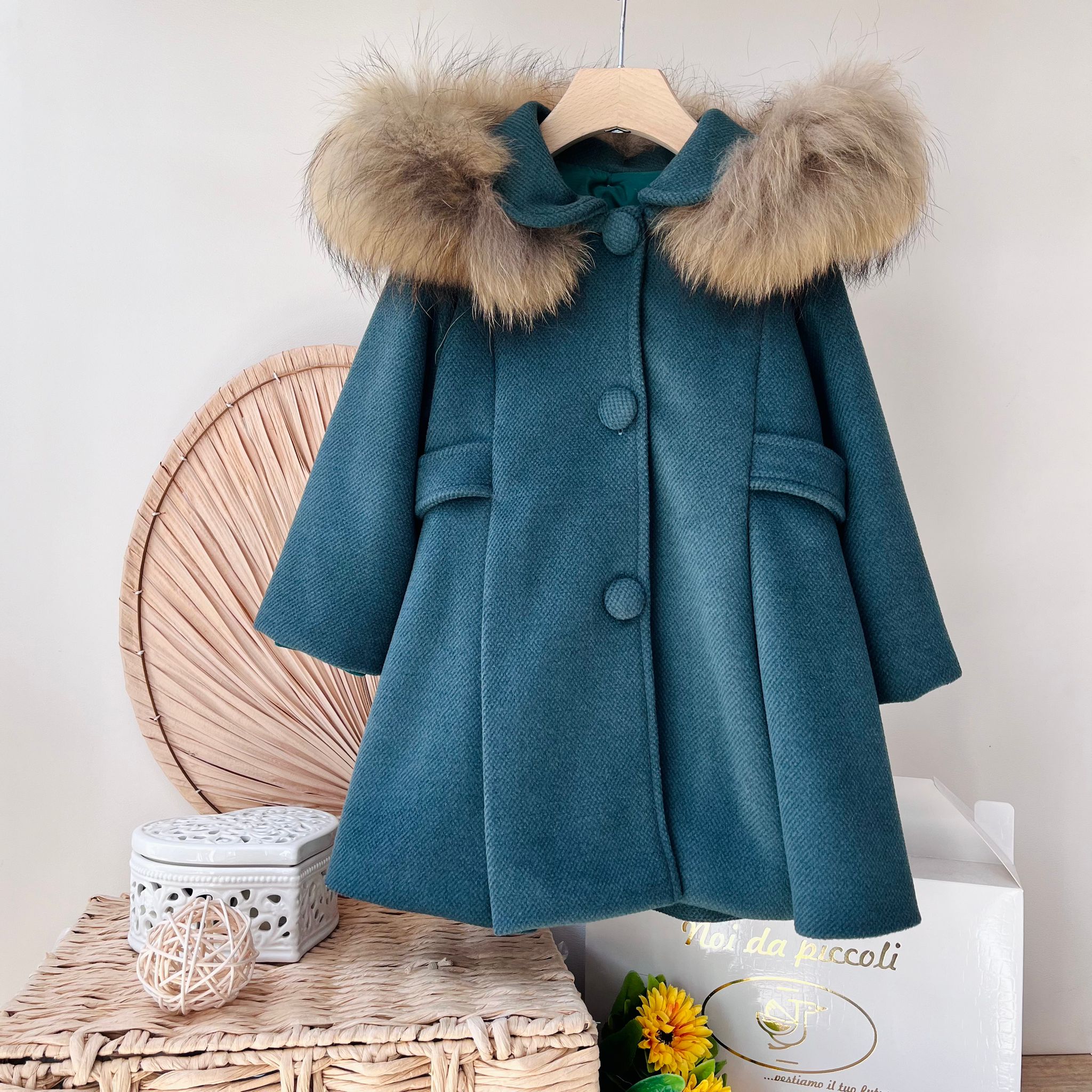 CAPPOTTINO IN PANNO VERDE - Noi da piccoli