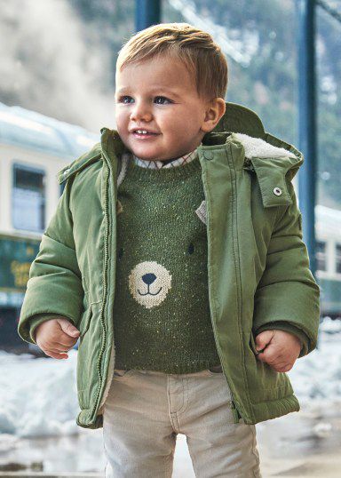 CAPPOTTINO VERDE CON PELLICCIA INTERNA - Noi da piccoli