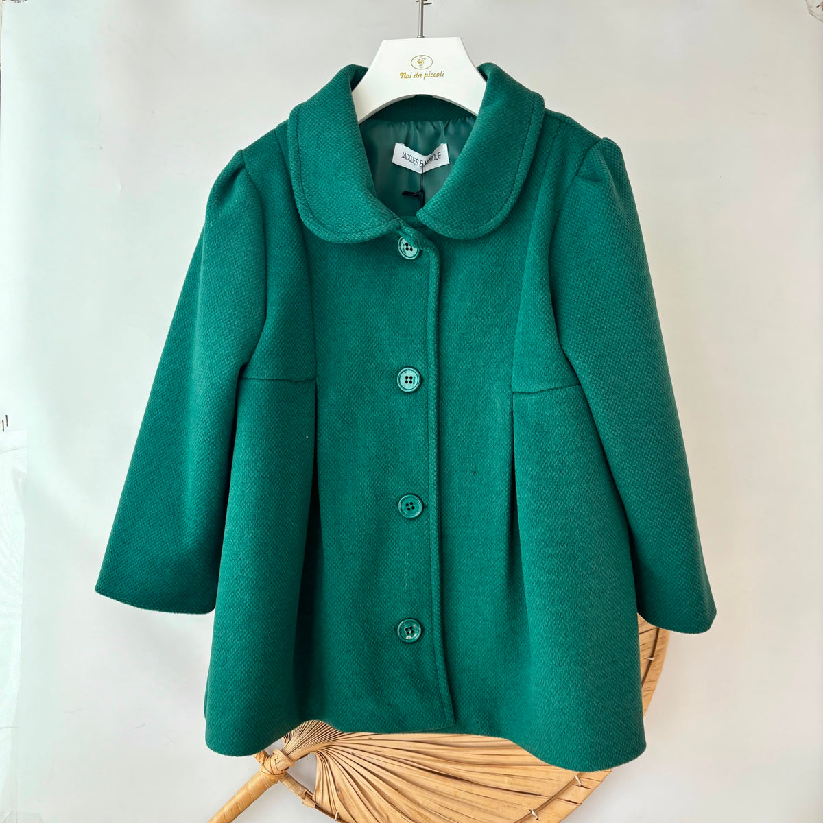 CAPPOTTO in panno British Chic VERDE - Noi da piccoli