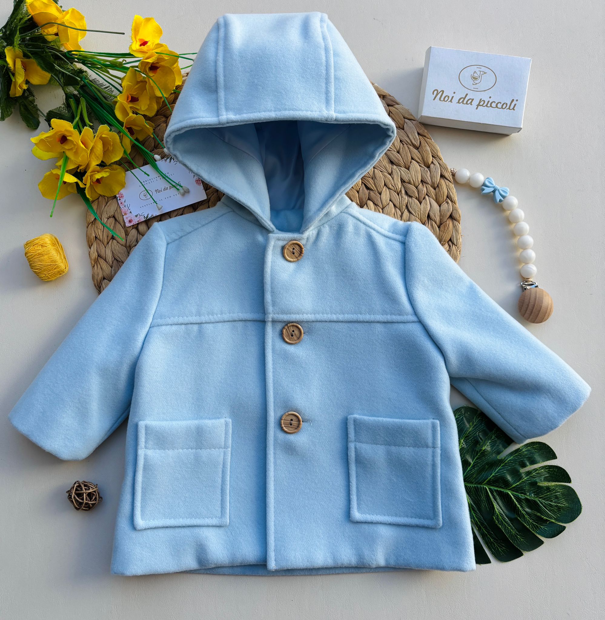 CAPPOTTO IN PANNO CELESTE - Noi da piccoli