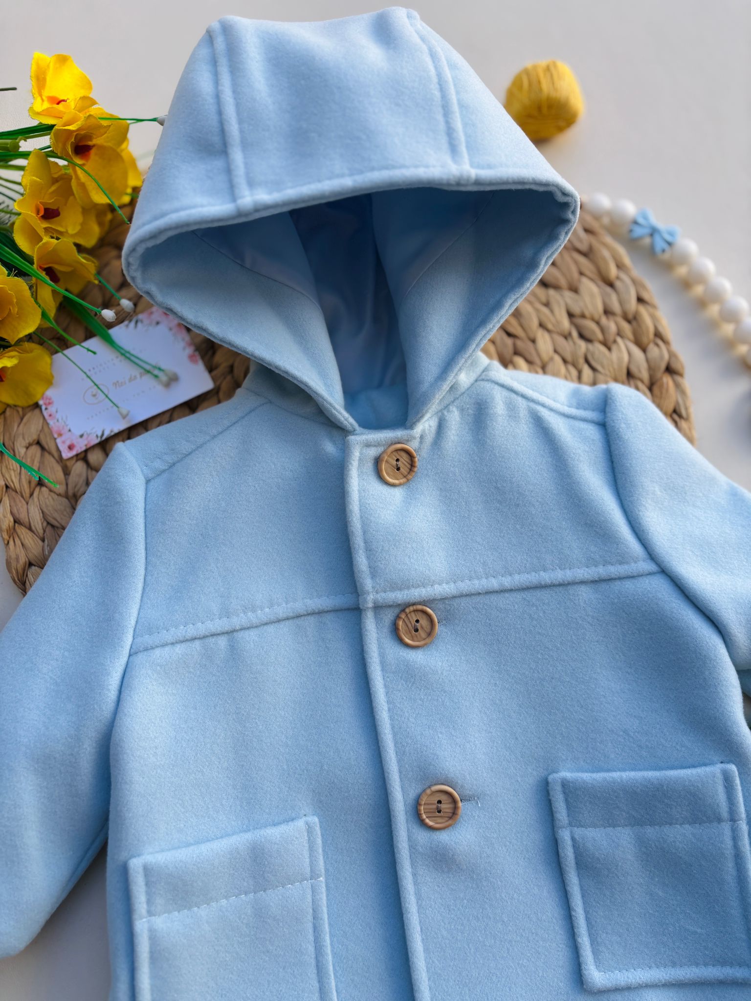CAPPOTTO IN PANNO CELESTE - Noi da piccoli