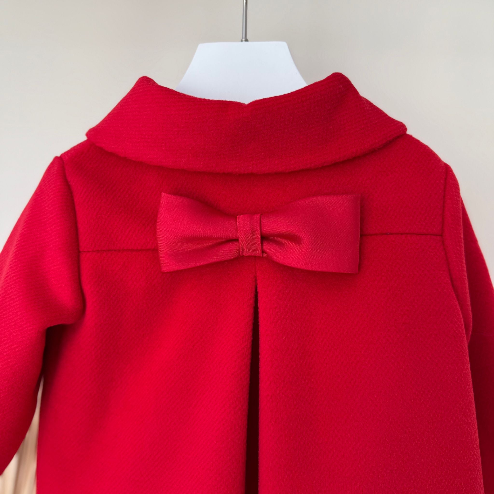CAPPOTTO IN PANNO CO CAPPUCCIO IN PELLICCIA ROSSO - Noi da piccoli