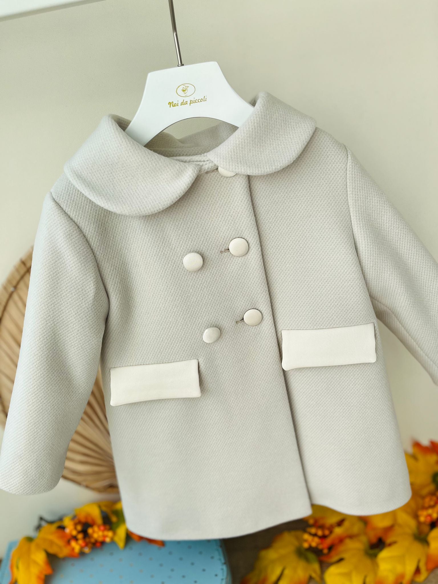 CAPPOTTO IN PANNO CON BOTTONCINI BEIGE - Noi da piccoli