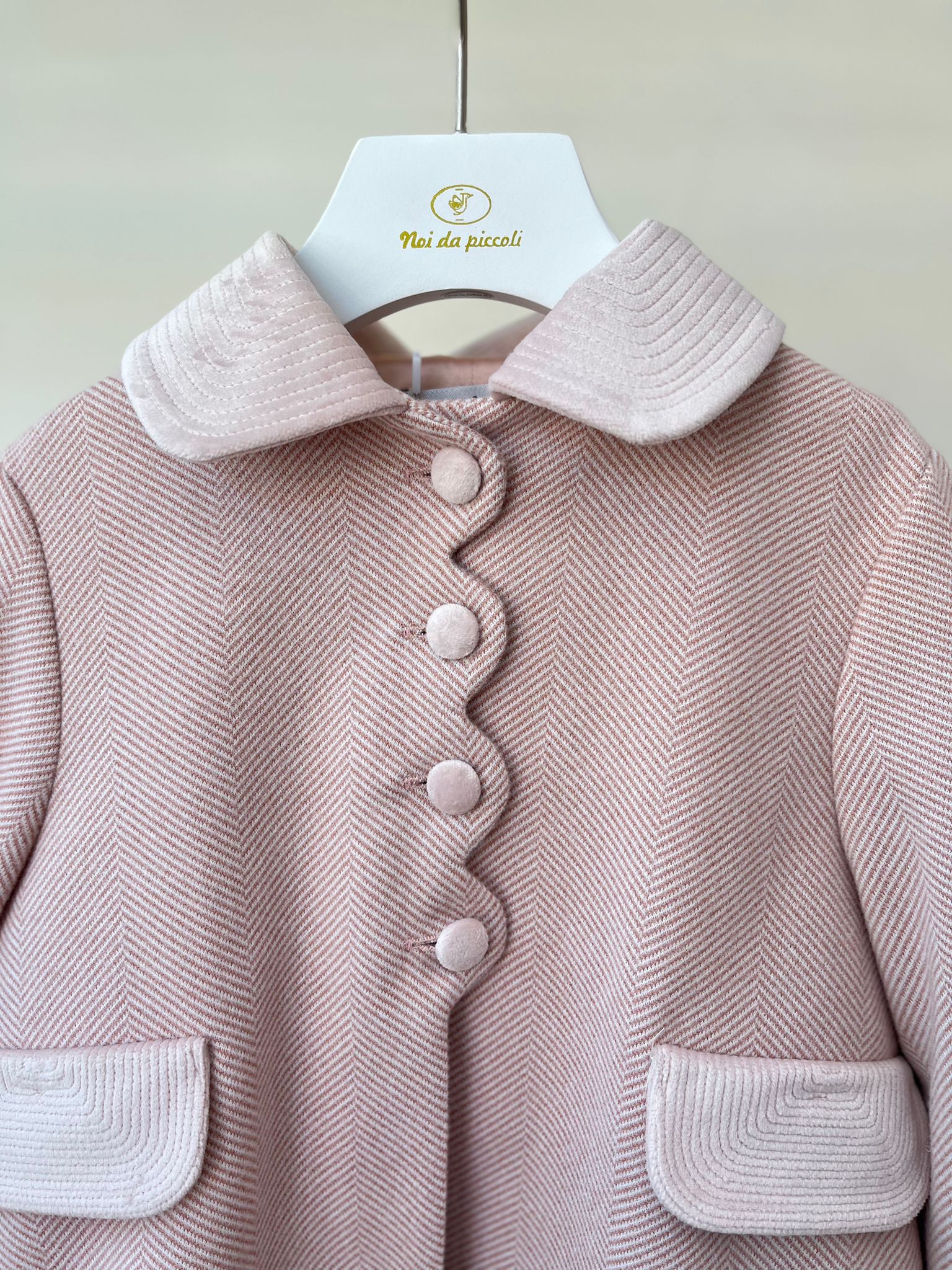 CAPPOTTO IN PANNO CON BOTTONCINI ROSA - Noi da piccoli