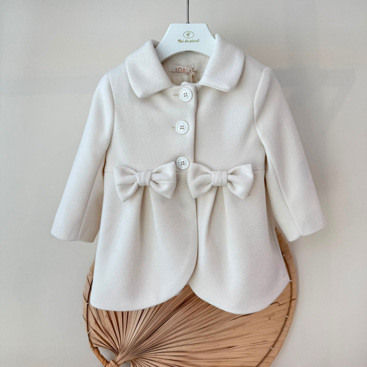 Cappotto in Panno con Fiocchetti Panna Nalù - Noi da piccoli