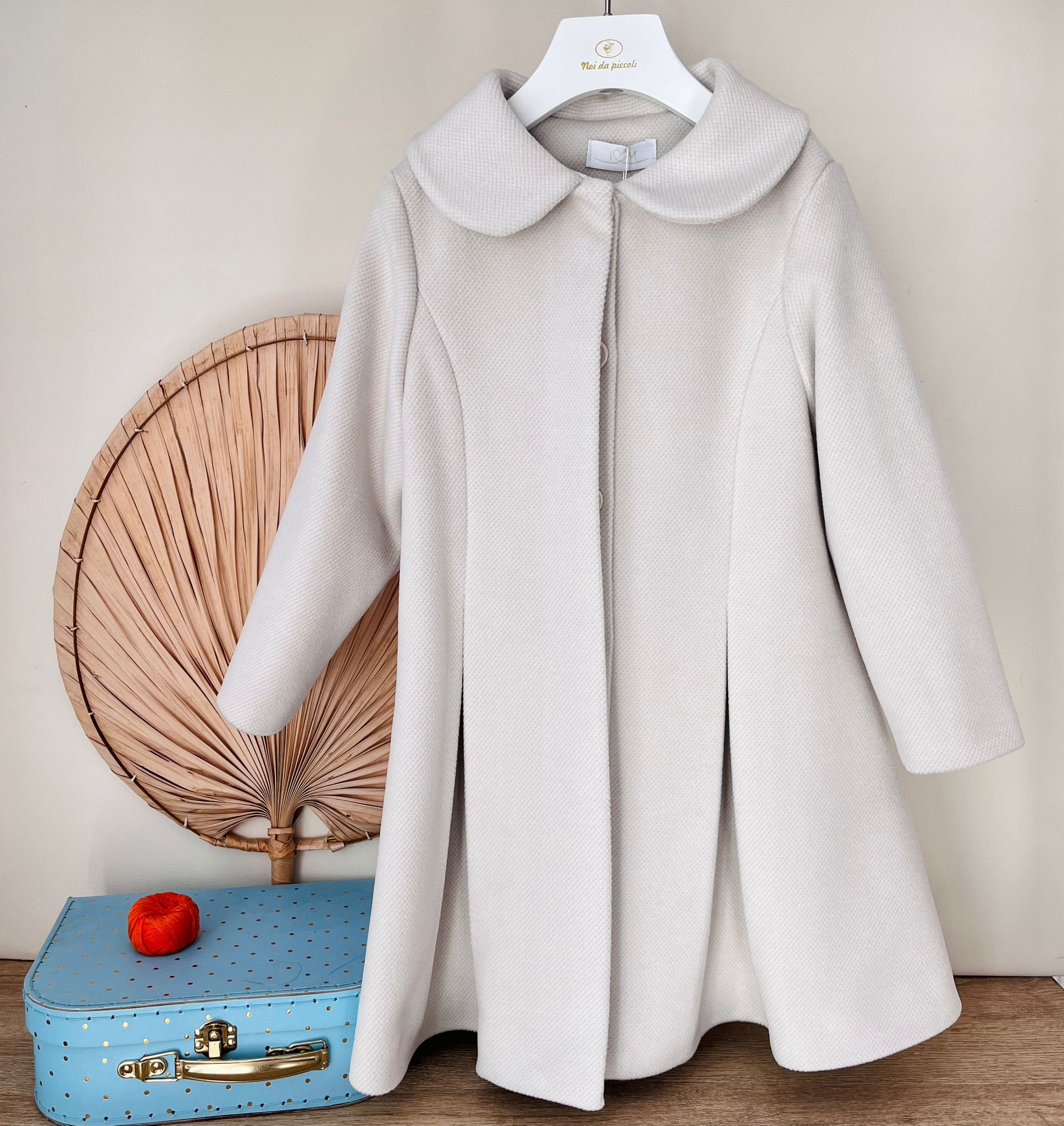 CAPPOTTO IN PANNO LUNGO CON BOTTONCINI BEIGE - Noi da piccoli