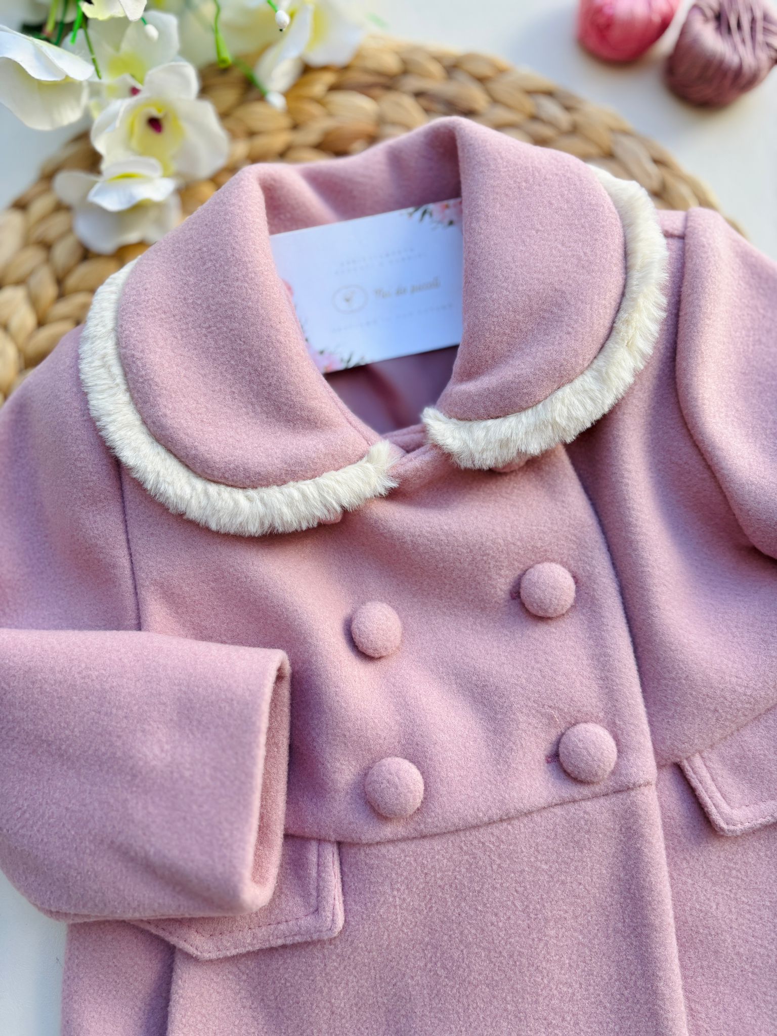 CAPPOTTO IN PANNO ROSA - Noi da piccoli