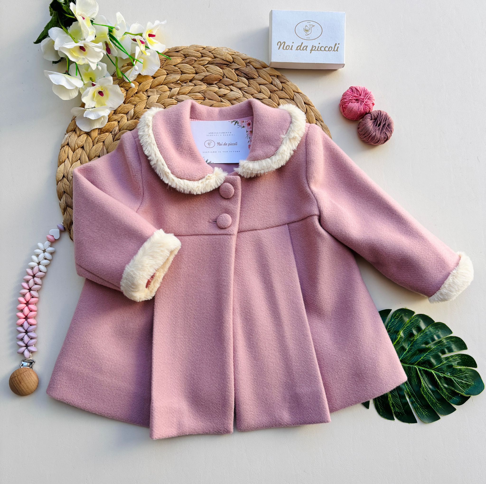 CAPPOTTO IN PANNO ROSA - Noi da piccoli