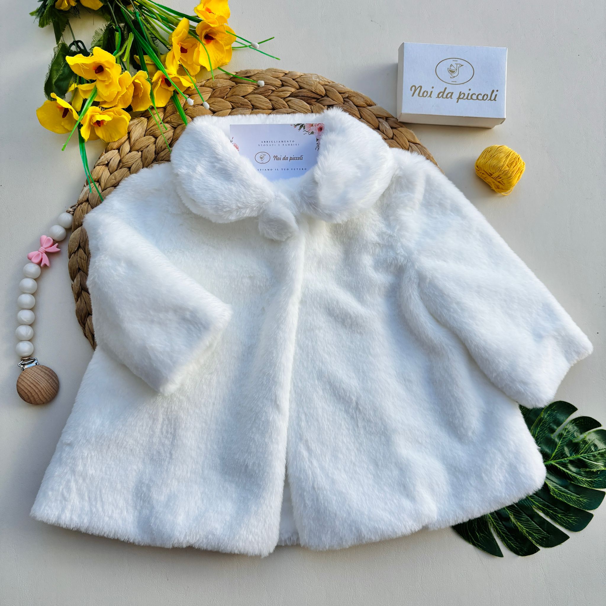 CAPPOTTO IN PELLICCIA BIANCO - Noi da piccoli