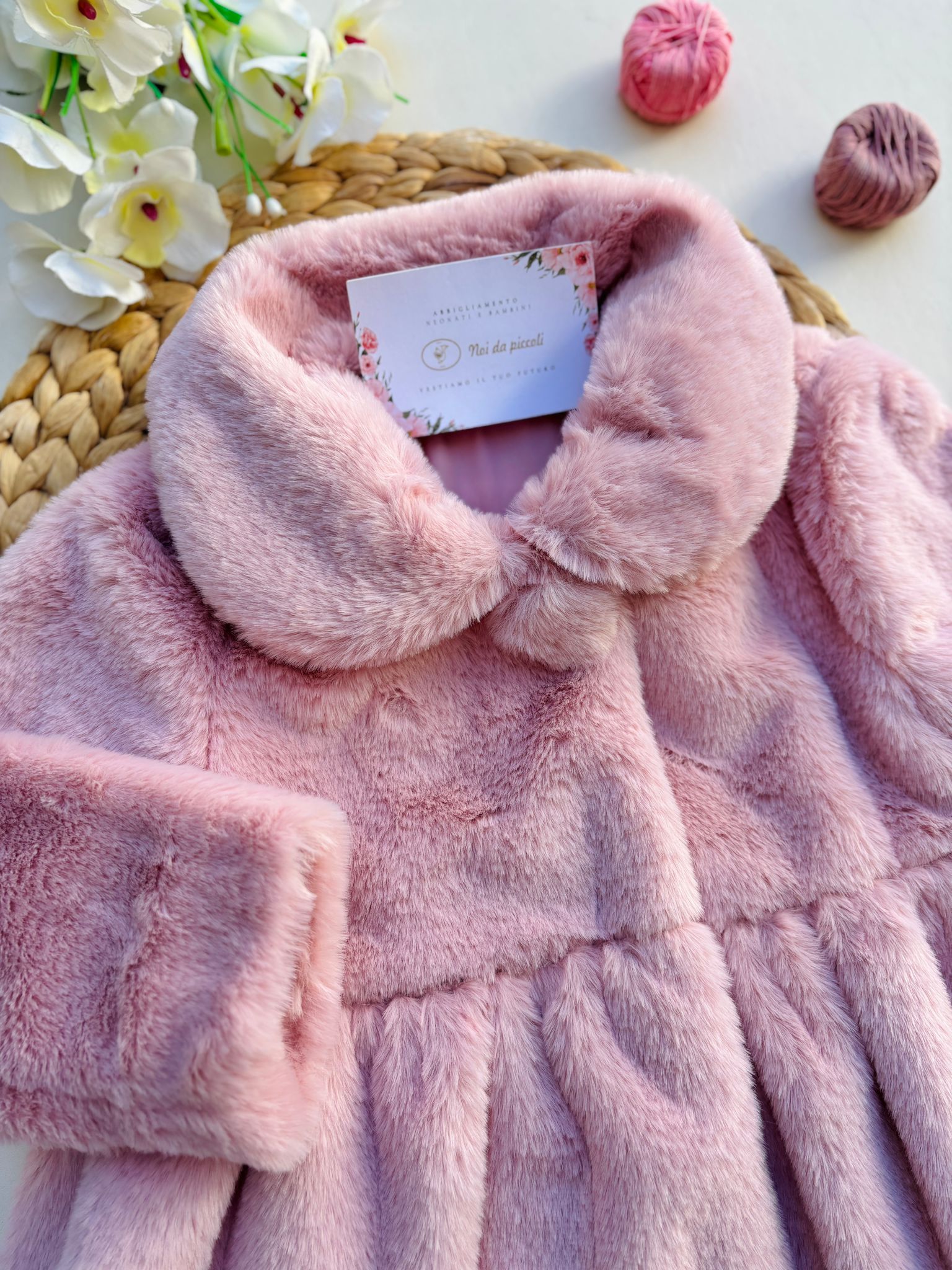 CAPPOTTO IN PELLICCIA ROSA - Noi da piccoli