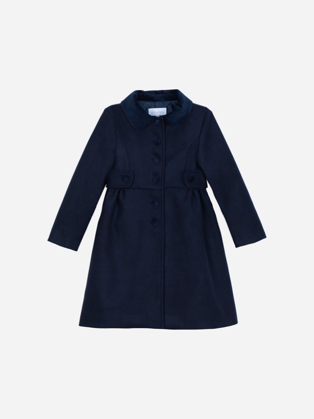 CAPPOTTO MORBIDO CON COLLETTO IN VELLUTO BLU NOTTE - Noi da piccoli