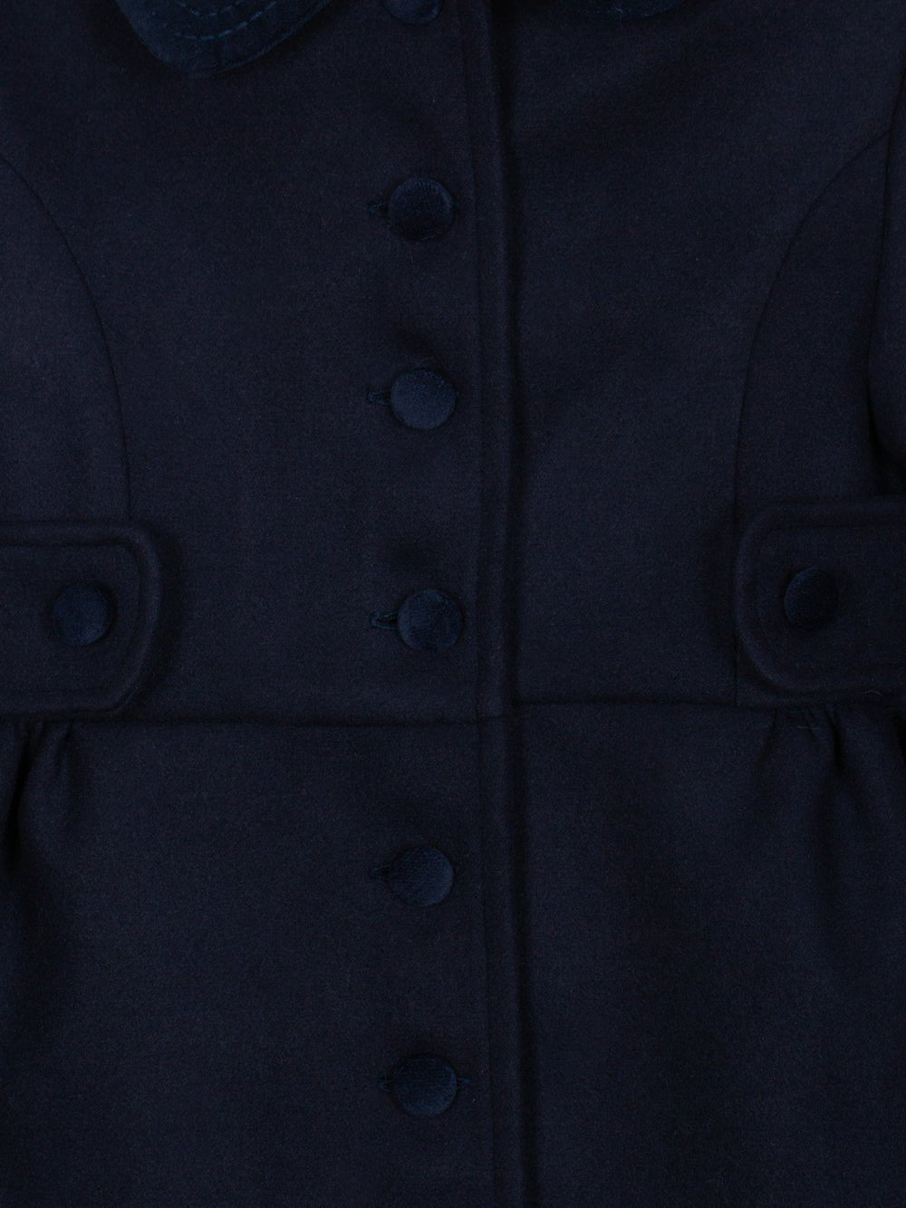 CAPPOTTO MORBIDO CON COLLETTO IN VELLUTO BLU NOTTE - Noi da piccoli