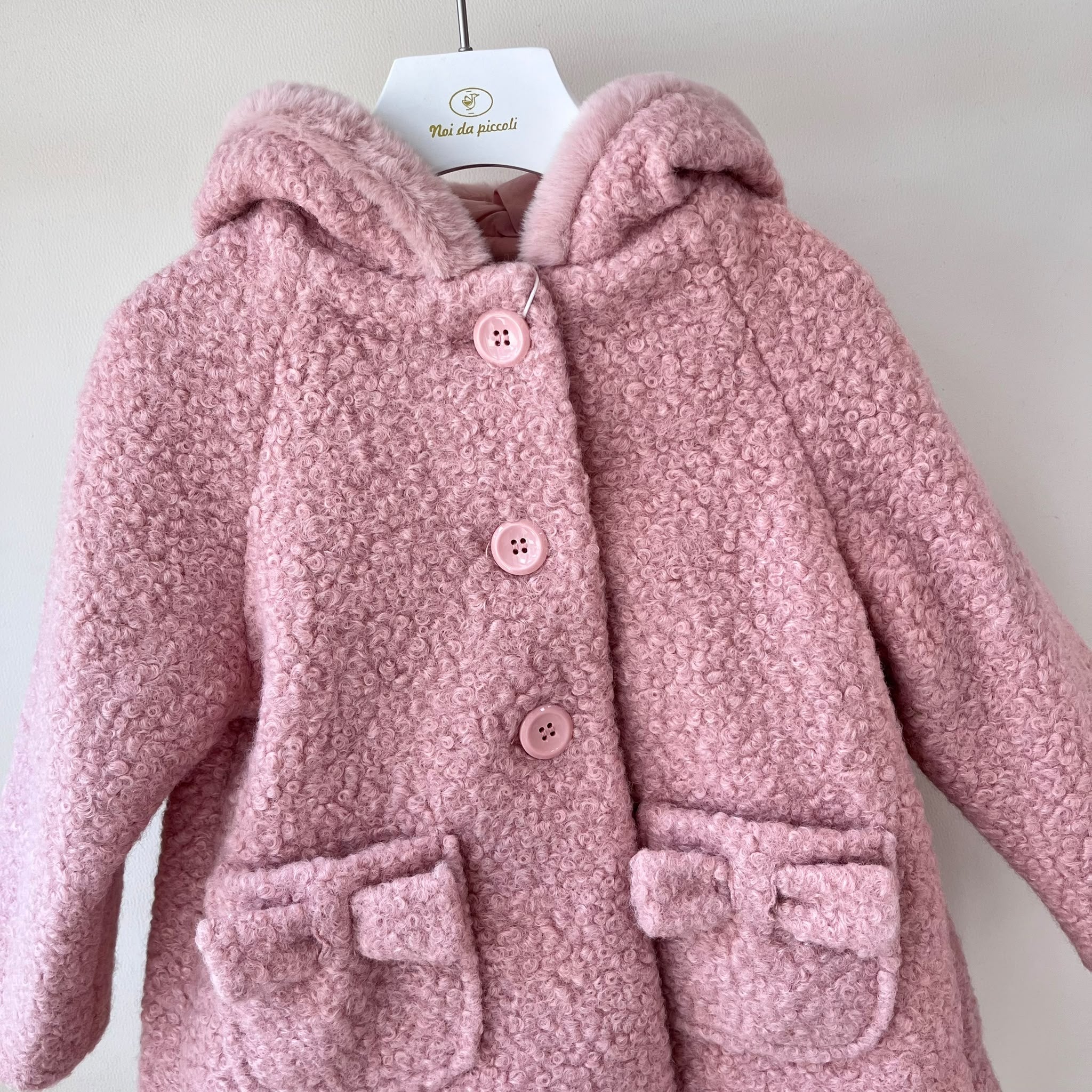 CAPPOTTO MORBIDO TEDDY ROSA - Noi da piccoli