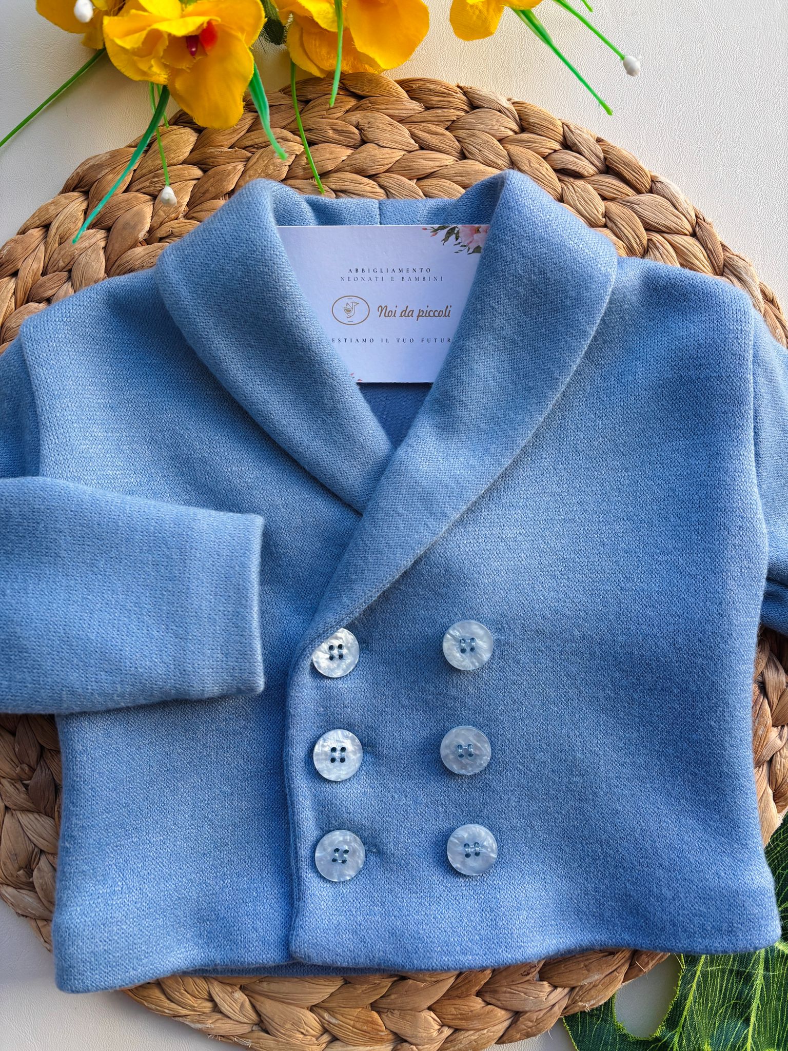 CARDIGAN A DOPPIO PETTO CIELO - Noi da piccoli