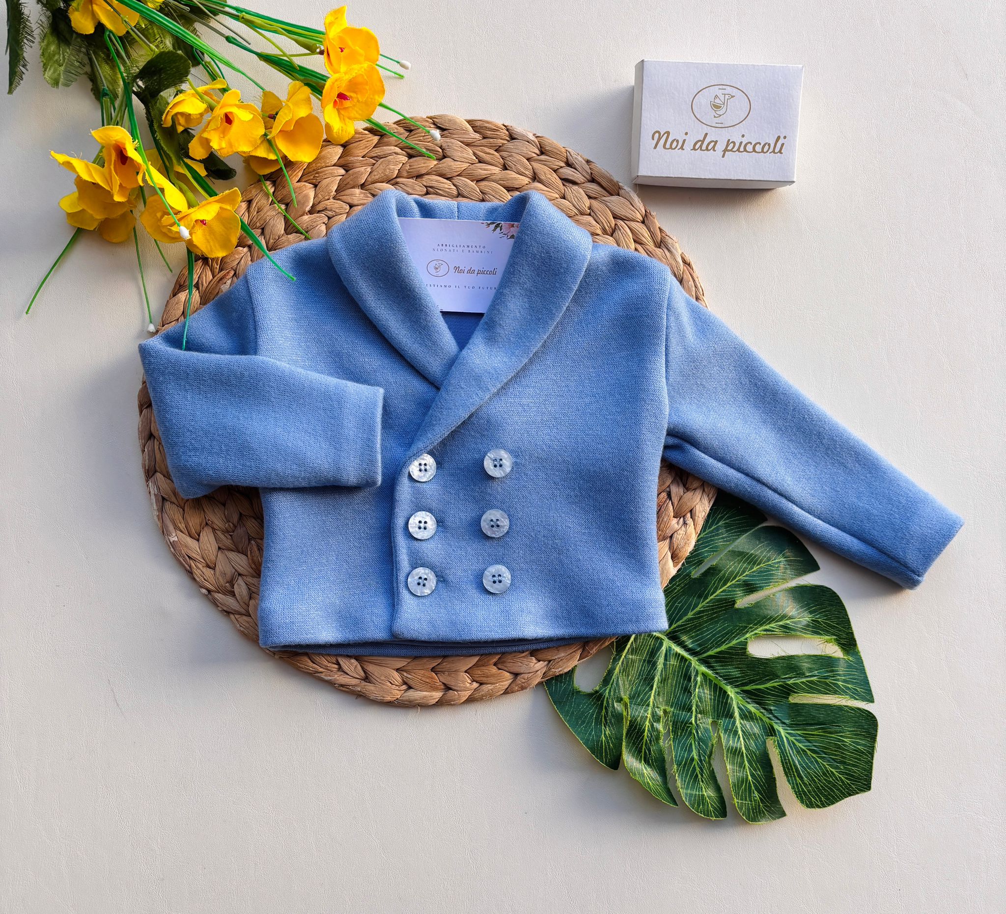 CARDIGAN A DOPPIO PETTO CIELO - Noi da piccoli