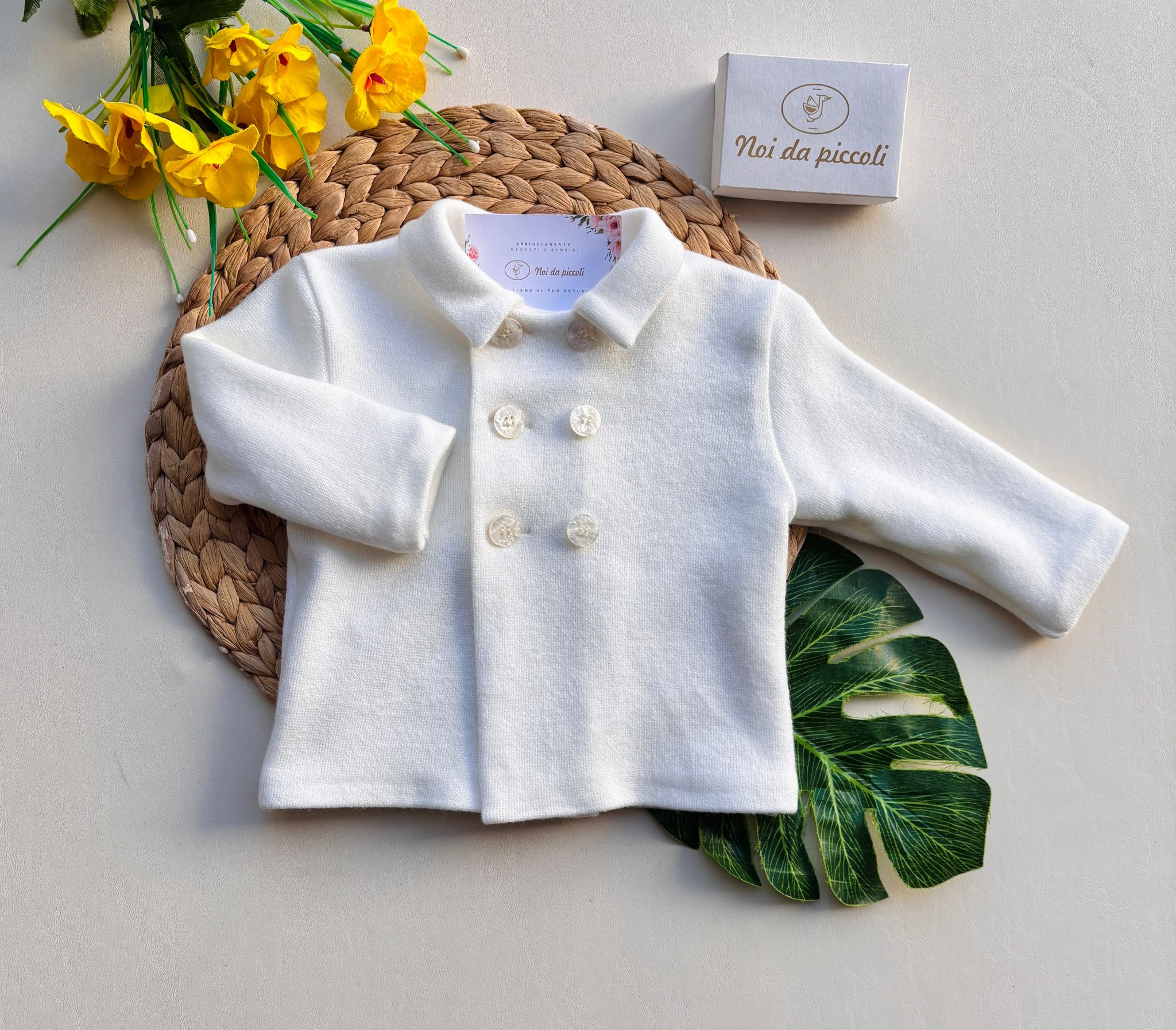 CARDIGAN A DOPPIO PETTO PANNA - Noi da piccoli