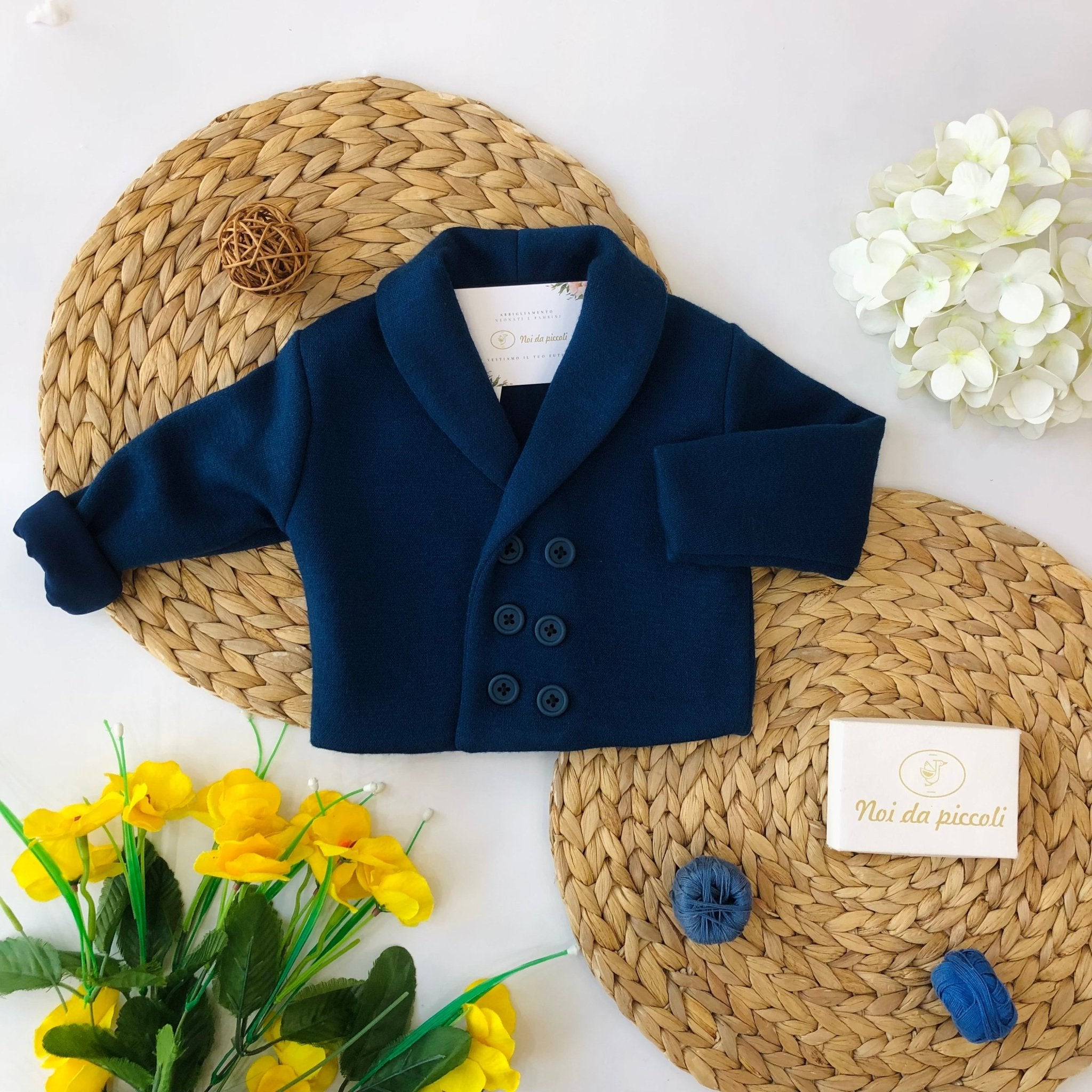 CARDIGAN BLU DOPPIO PETTO - Noi da piccoli