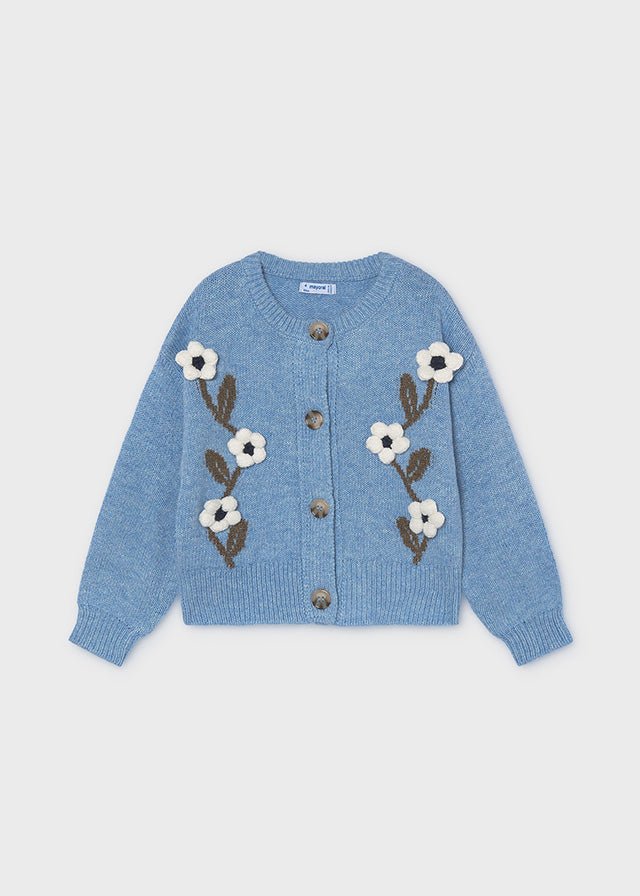 Cardigan con Fiorellini in Filato Caldo Cielo Mayoral