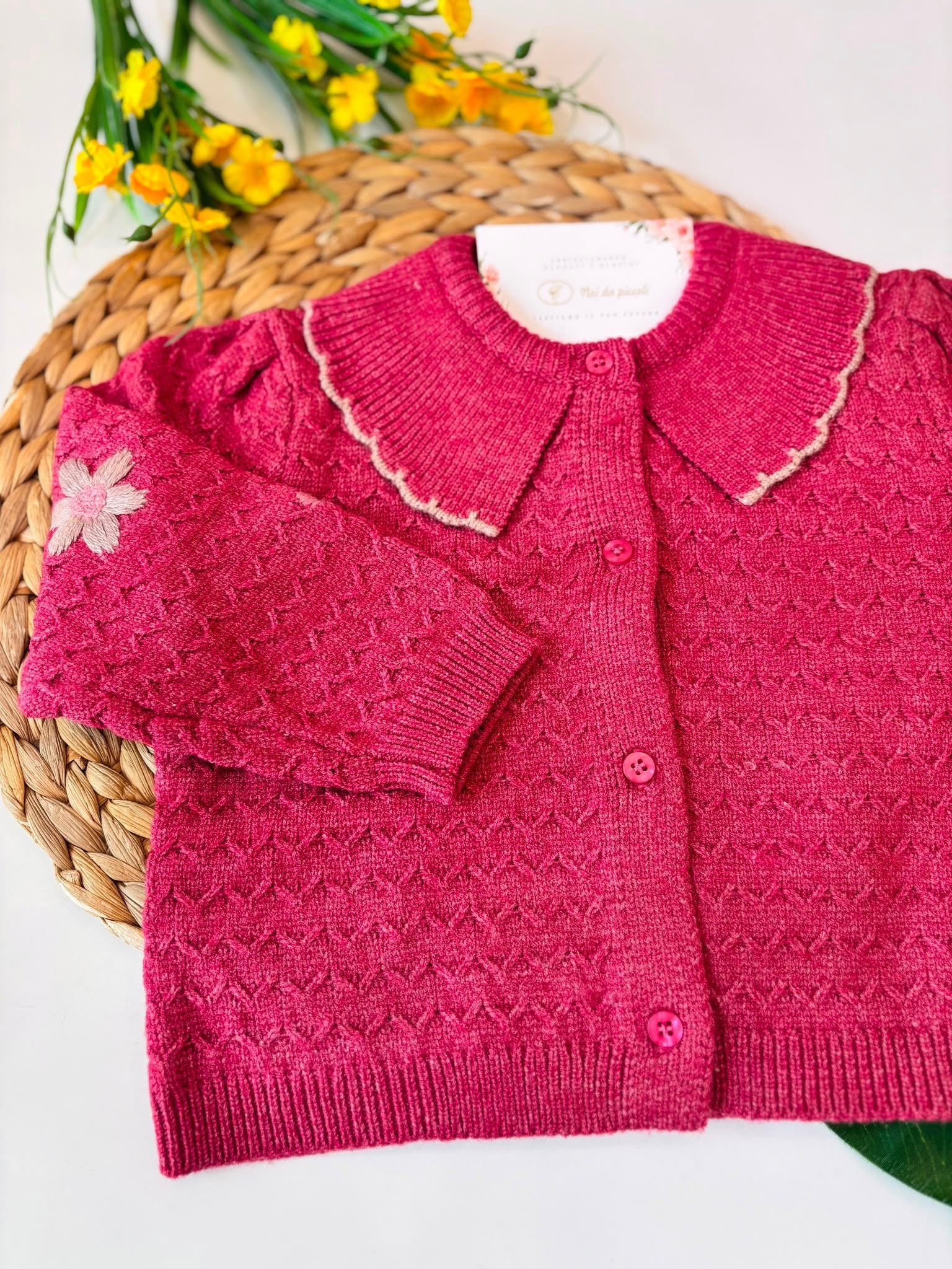 Cardigan FILATO CALDO LAMPONE - Noi da piccoli