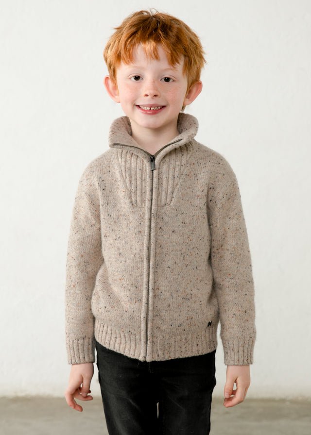 Cardigan IN COTONE CALDO BEIGE - Noi da piccoli