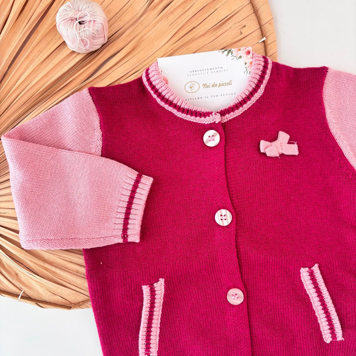 Cardigan IN COTONE CALDO FUCSIA - Noi da piccoli
